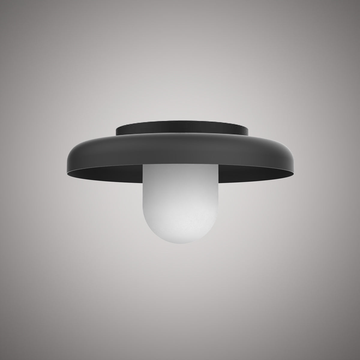1 Lights Cloud 16-In Flush Mount Matte Black Dimmable 60W