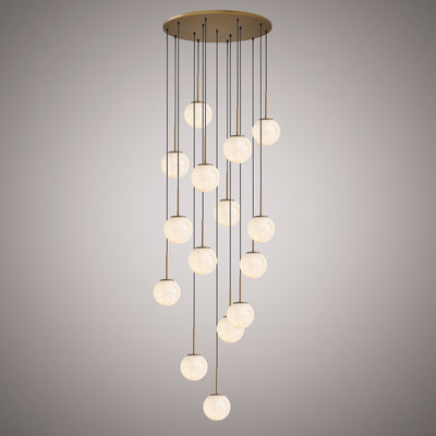 Pearl 15-Light Aged Brass Chandelier Dimmable 900W