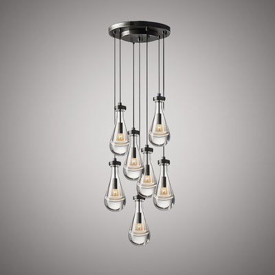 Loft 7-Light Matte Black Chandelier Dimmable 280W