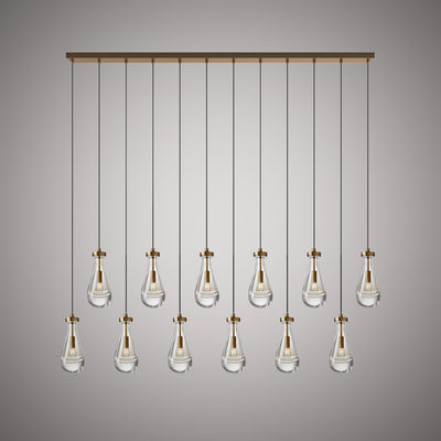 Loft 12-Light Aged Brass Chandelier Dimmable