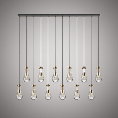 Loft 12-Light Aged Brass/Matte Black Chandelier Dimmable 480W