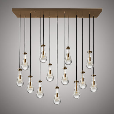 Loft 13-Light Aged Brass Chandelier Dimmable