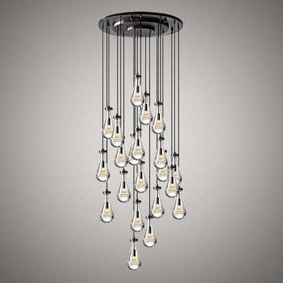 Loft 21-Light Matte Black Chandelier Dimmable 840W