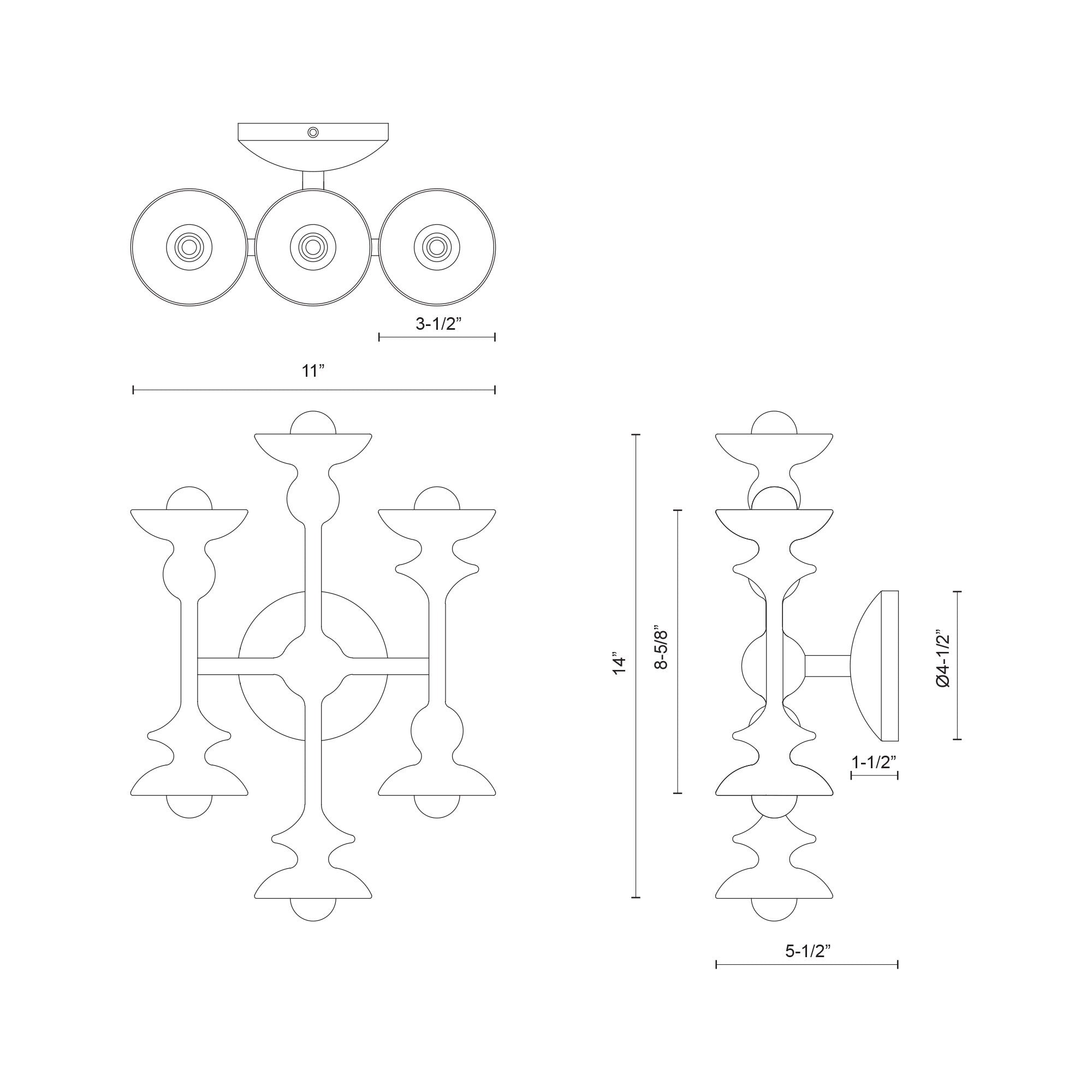 Cadence 11-in 6 Lights Steel Vanity Light