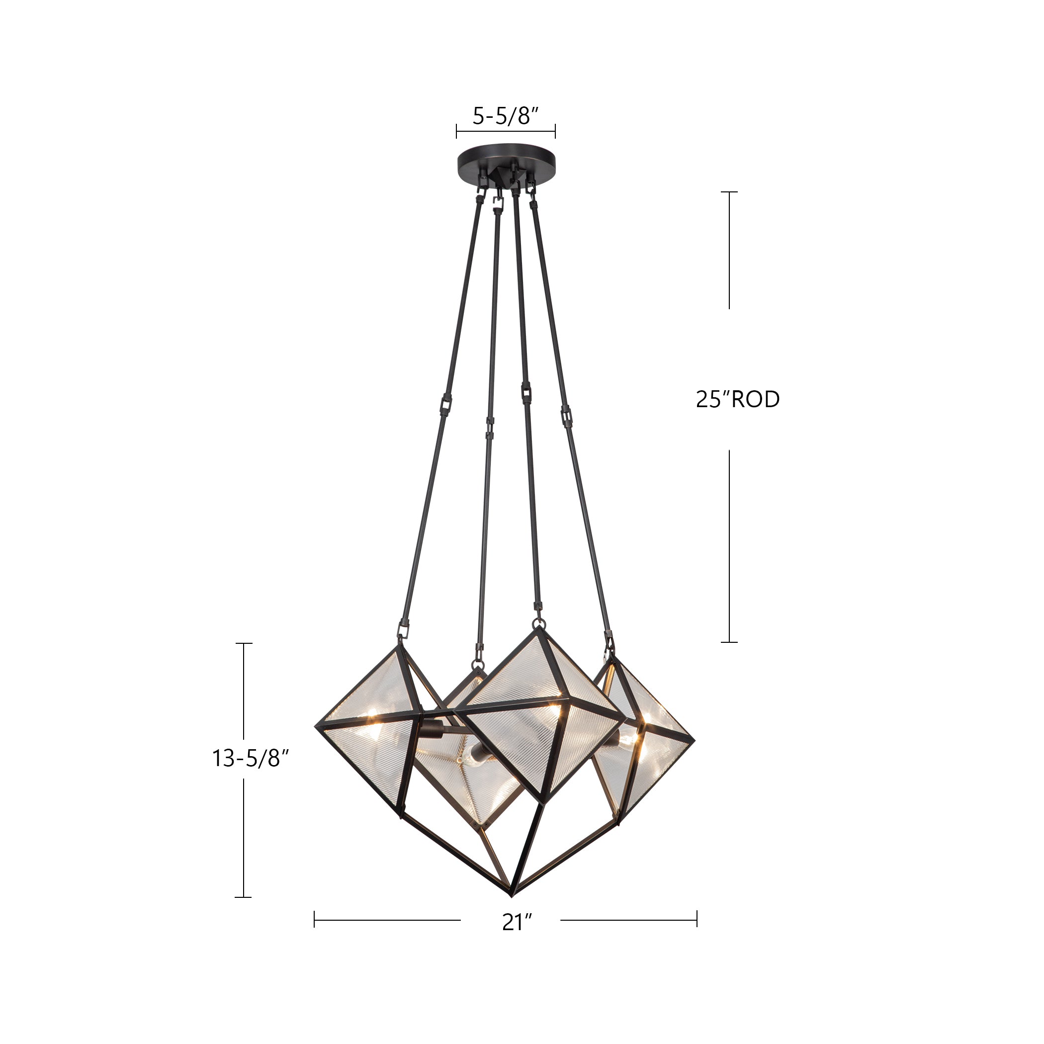 Cairo 21-in Steel Chandelier