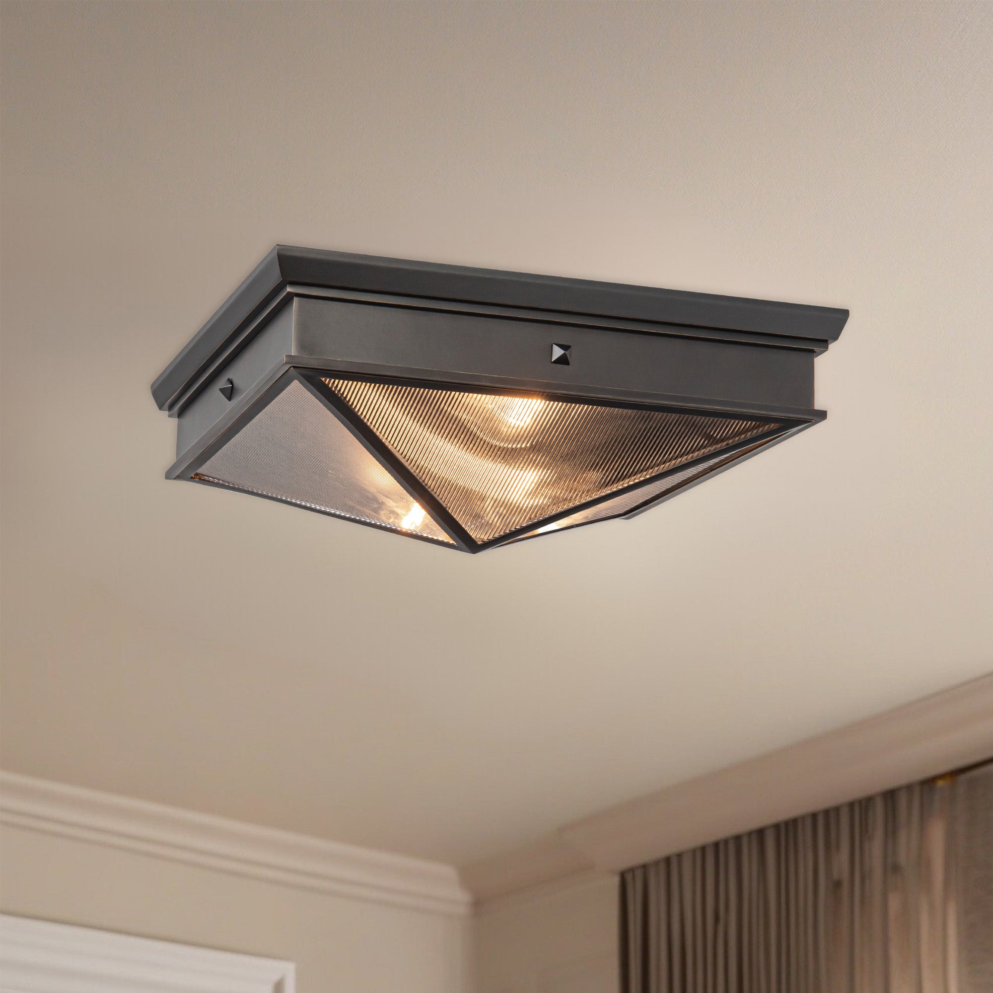 Cairo 15-in Steel Flush Mount