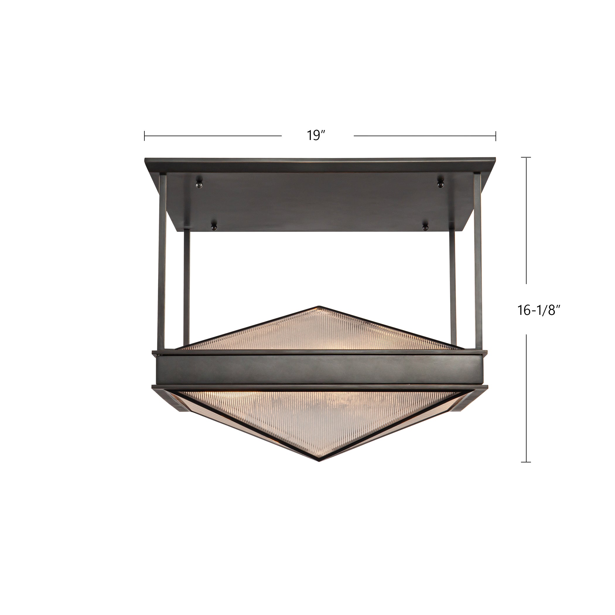 Cairo 19-in Steel Semi-Flush Mount