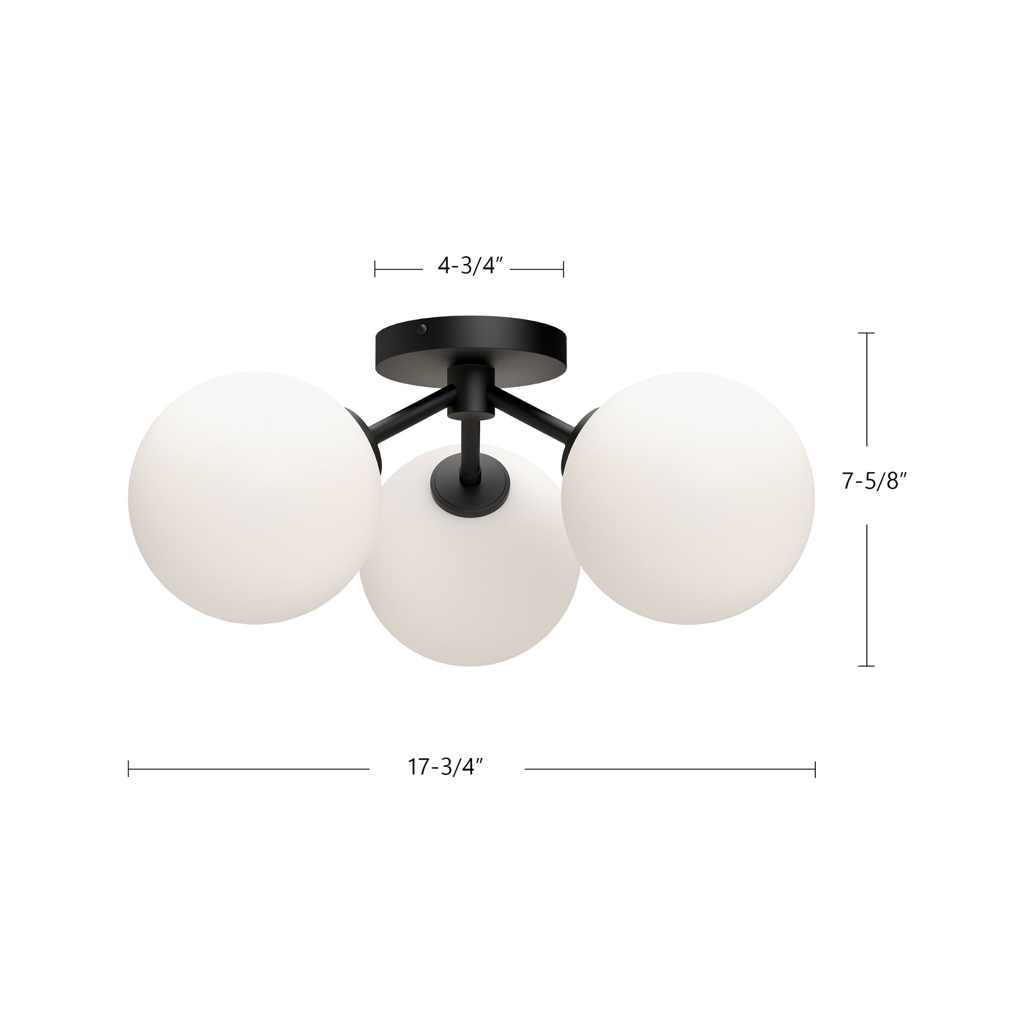 Cassia 17-in Steel Semi-Flush Mount
