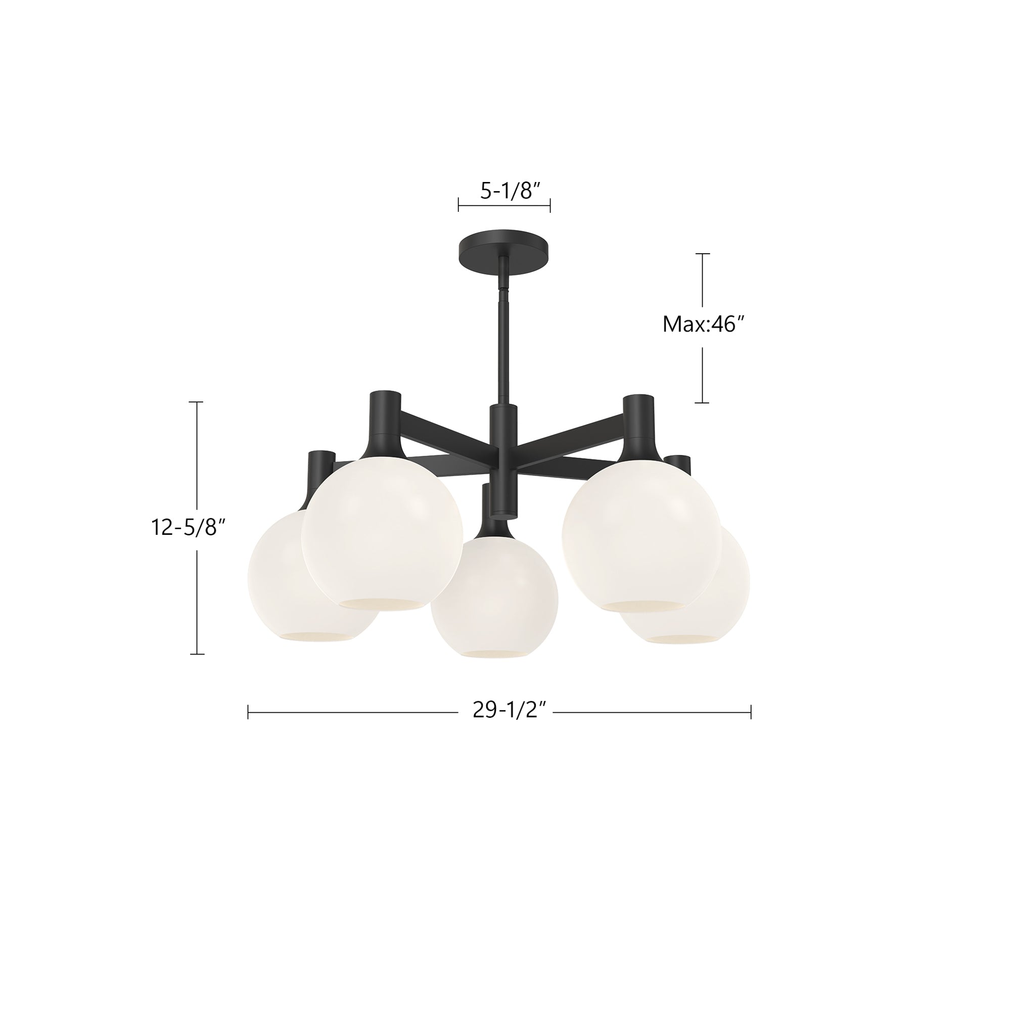 Castilla 29-in 5 Lights Steel Chandelier