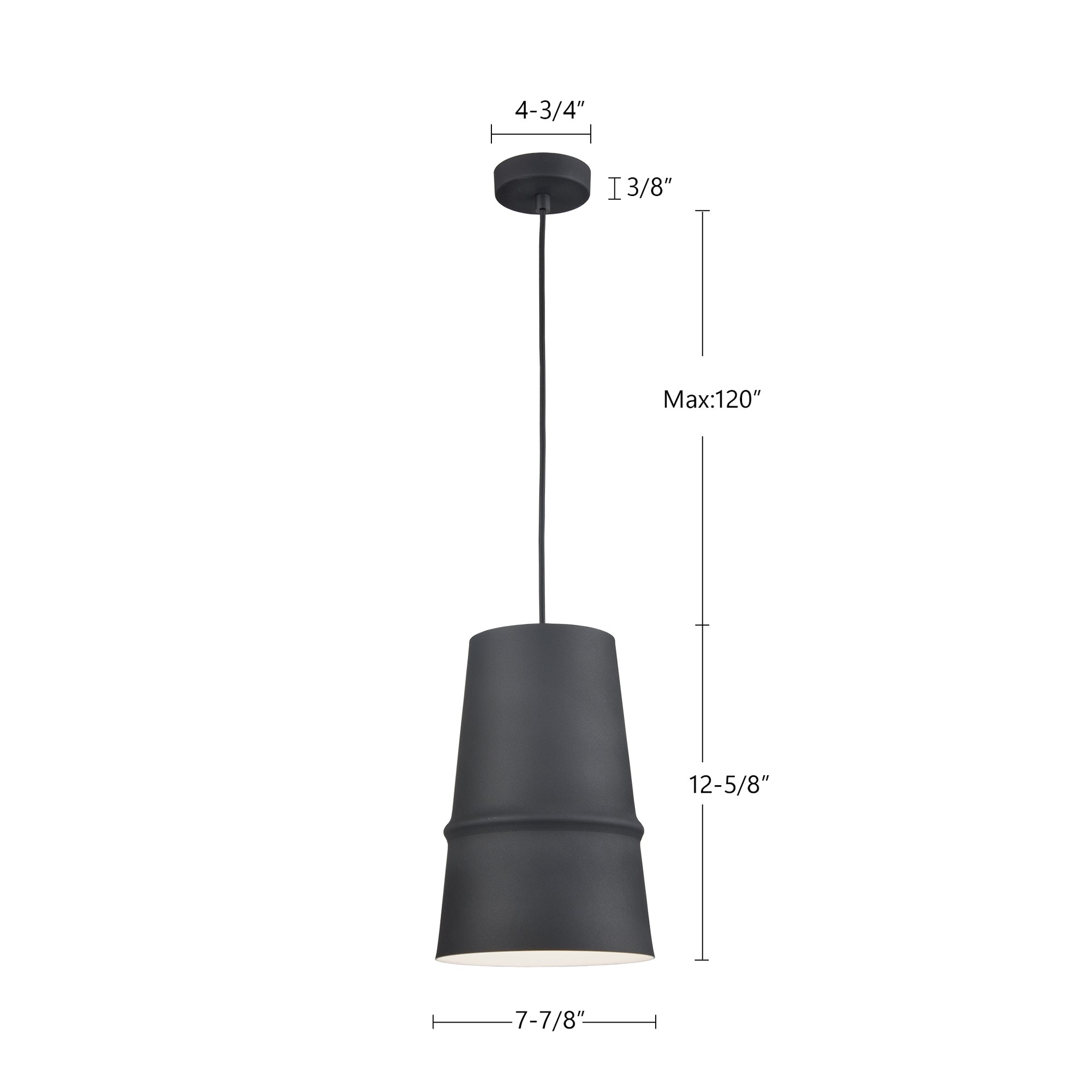 Castor 8-in Steel Pendant