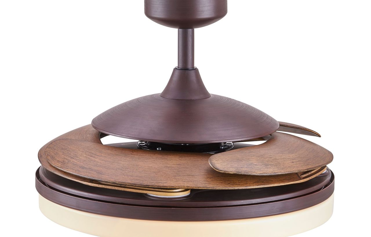 EVO2 48 Inch 3 Light Bronze Fan with Retractable Blades