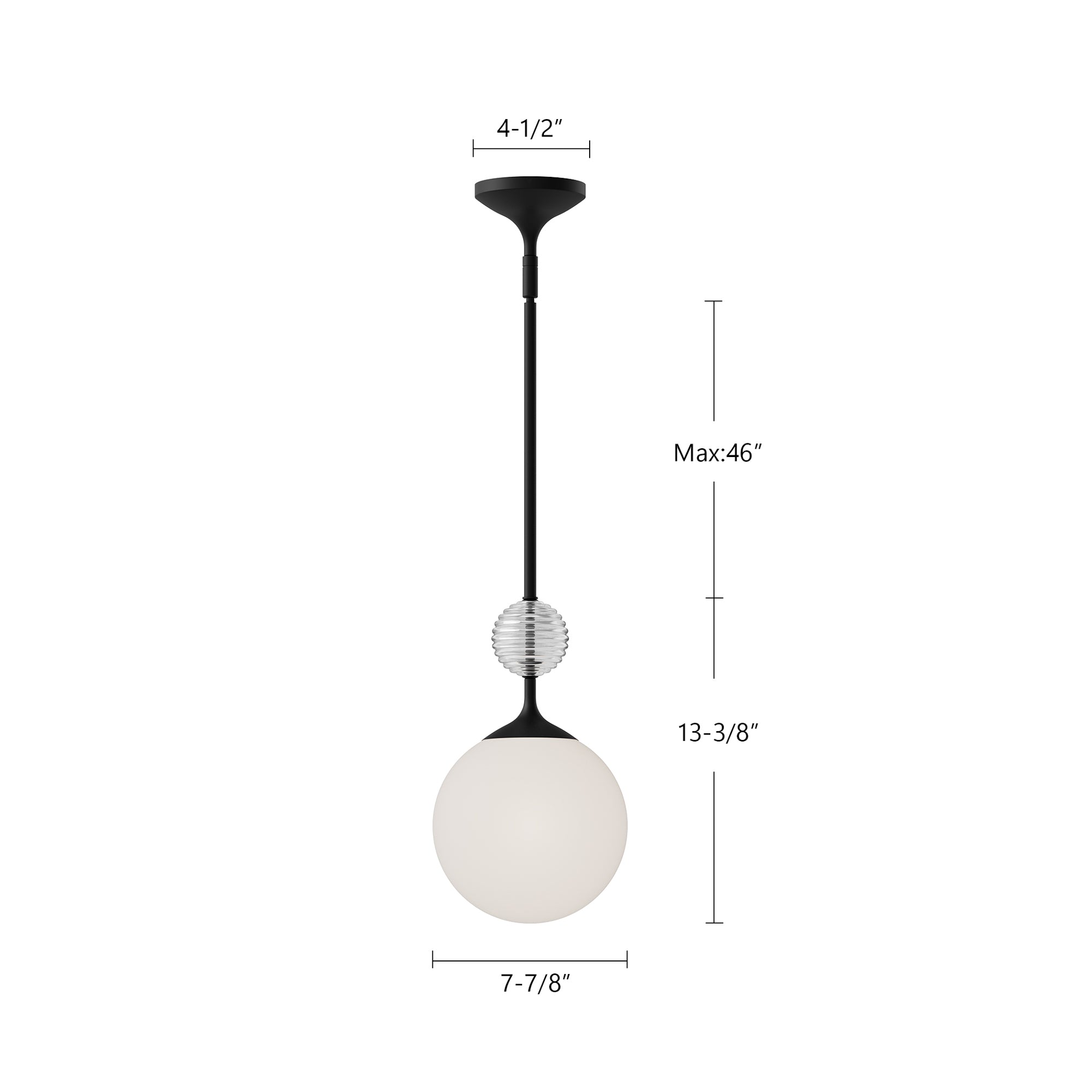 Celia 8-in Steel Pendant
