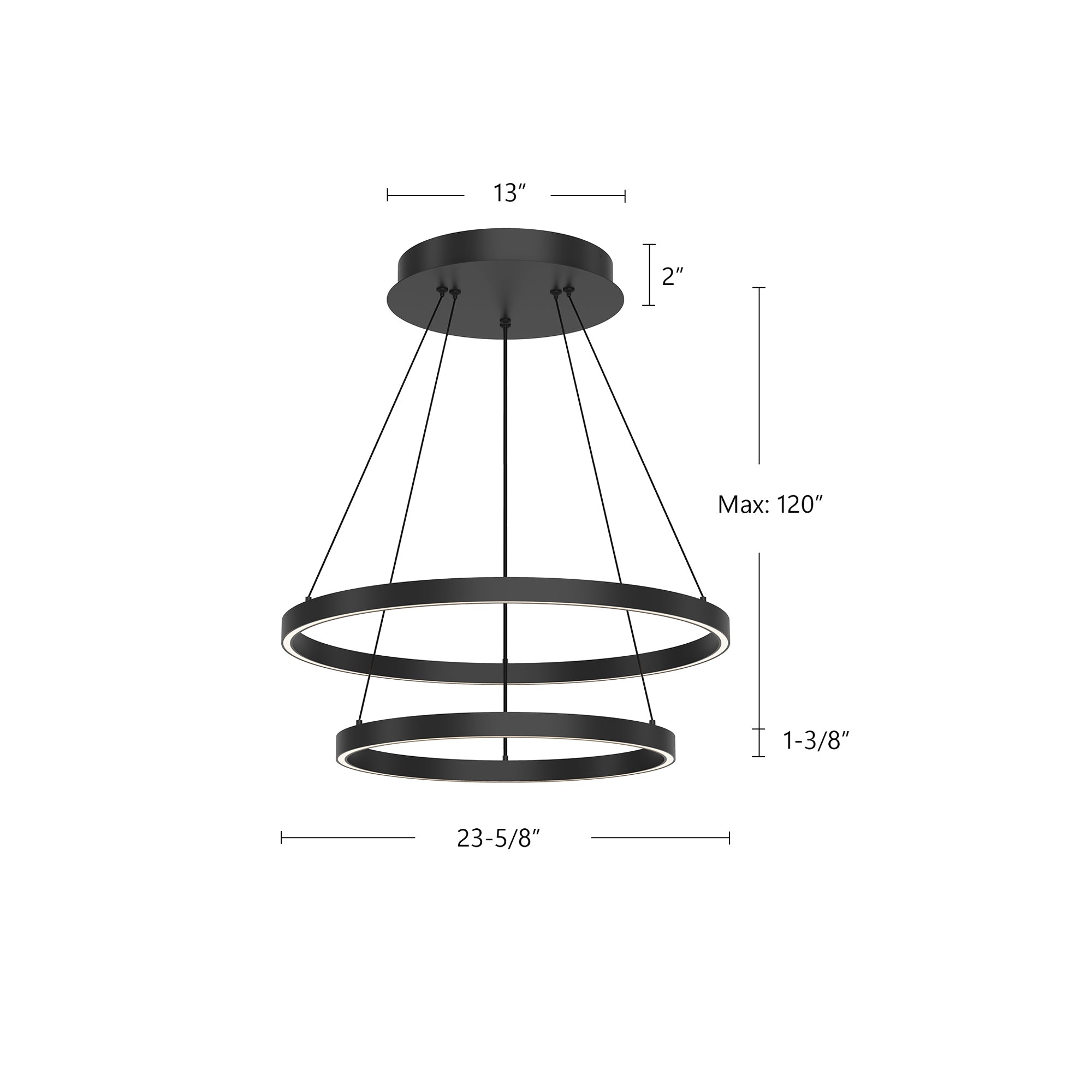 Cerchio 24-in Aluminum Chandelier