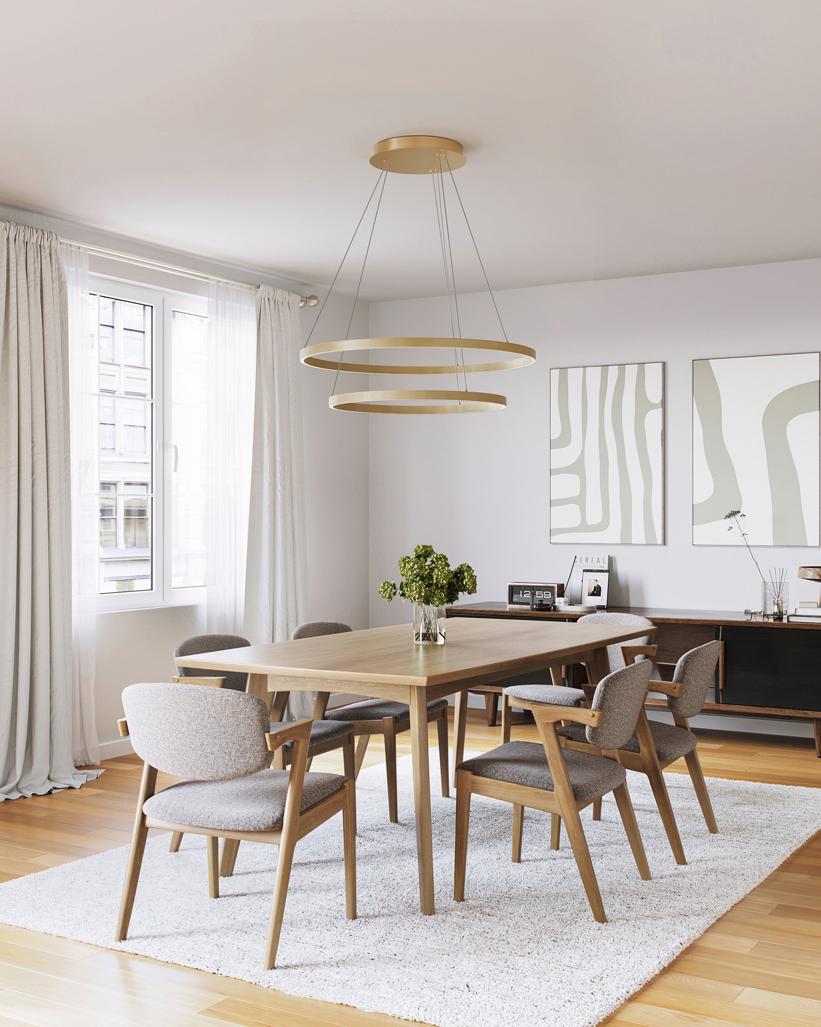 Cerchio 32-in 2 Tier Aluminum Chandelier