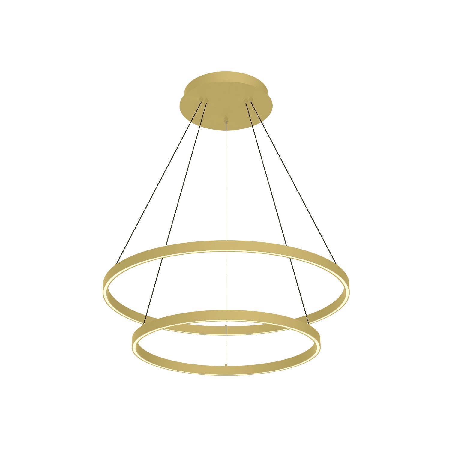 Cerchio 32-in 2 Tier Dimmable Aluminum Chandelier
