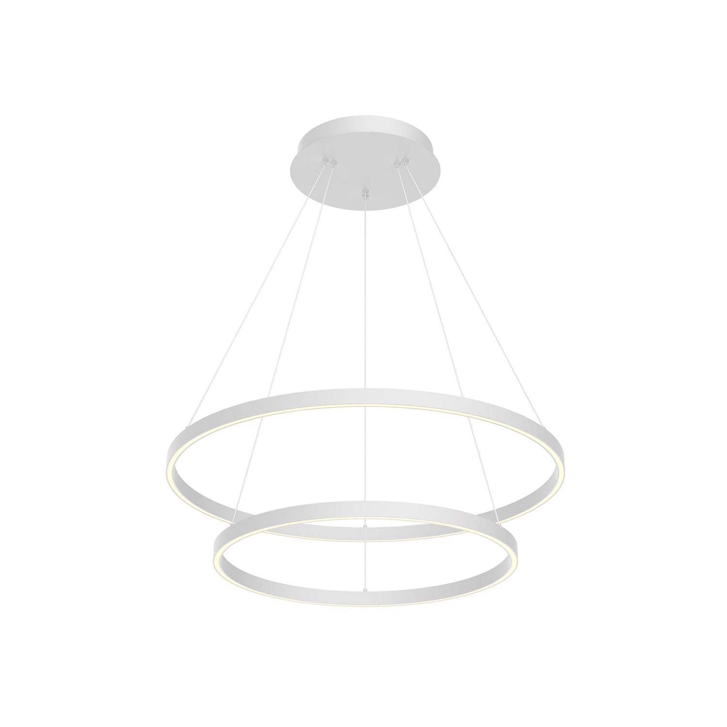Cerchio 32-in 2 Tier Dimmable Aluminum Chandelier