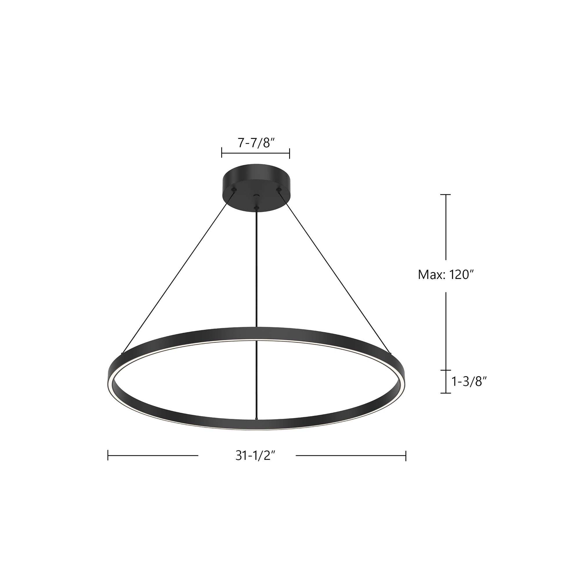 Cerchio 32-in Dimmable LED Downlight Pendant