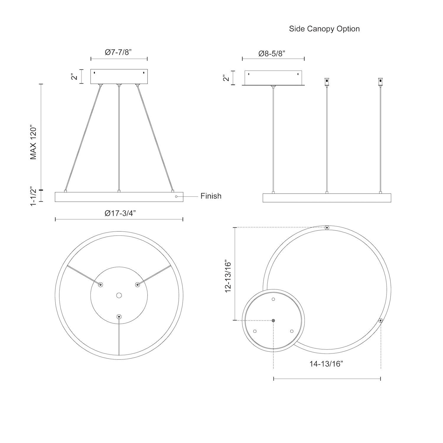 Cerchio 18-in Dimmable LED Pendant