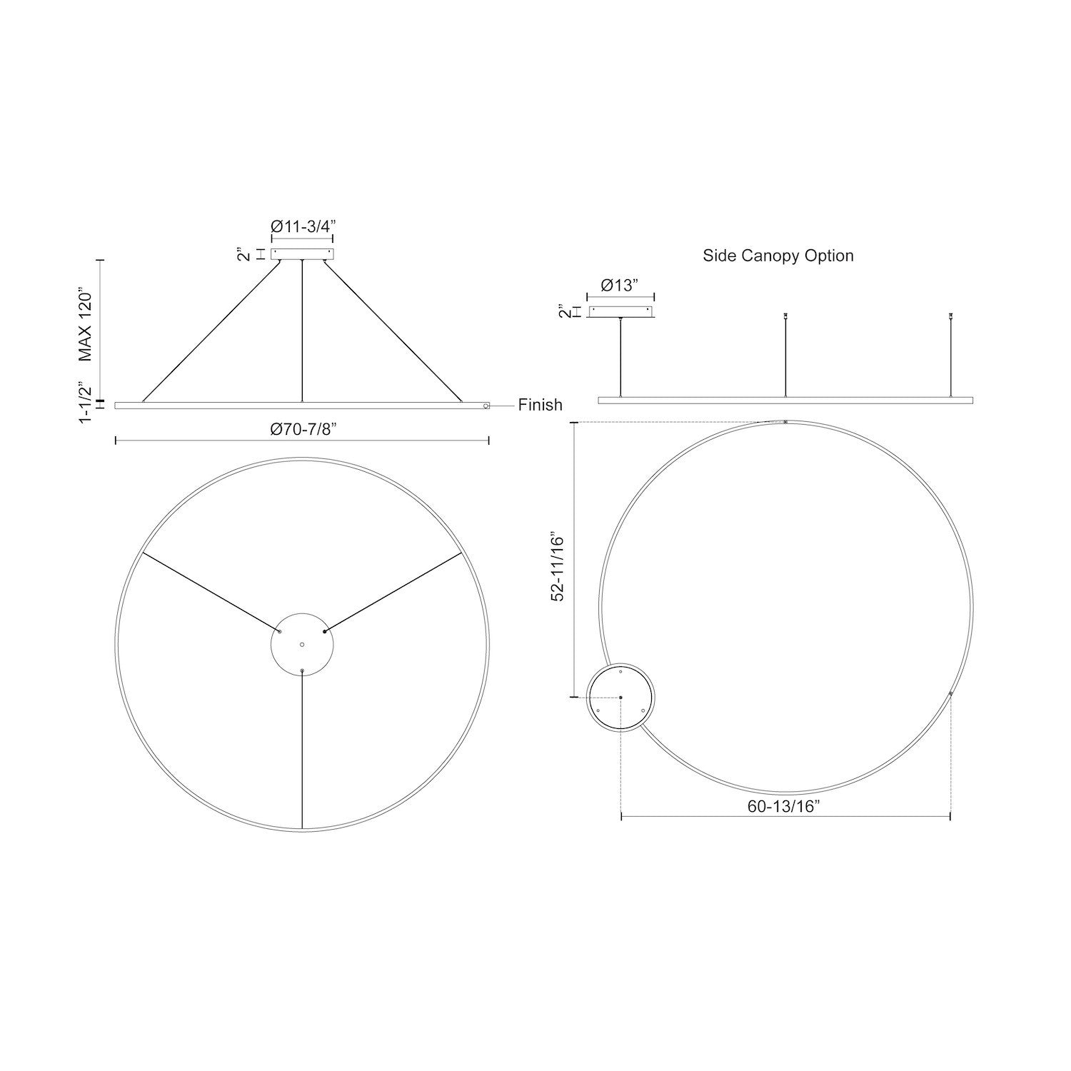 Cerchio 72-in Oversized Round LED Ring Pendant
