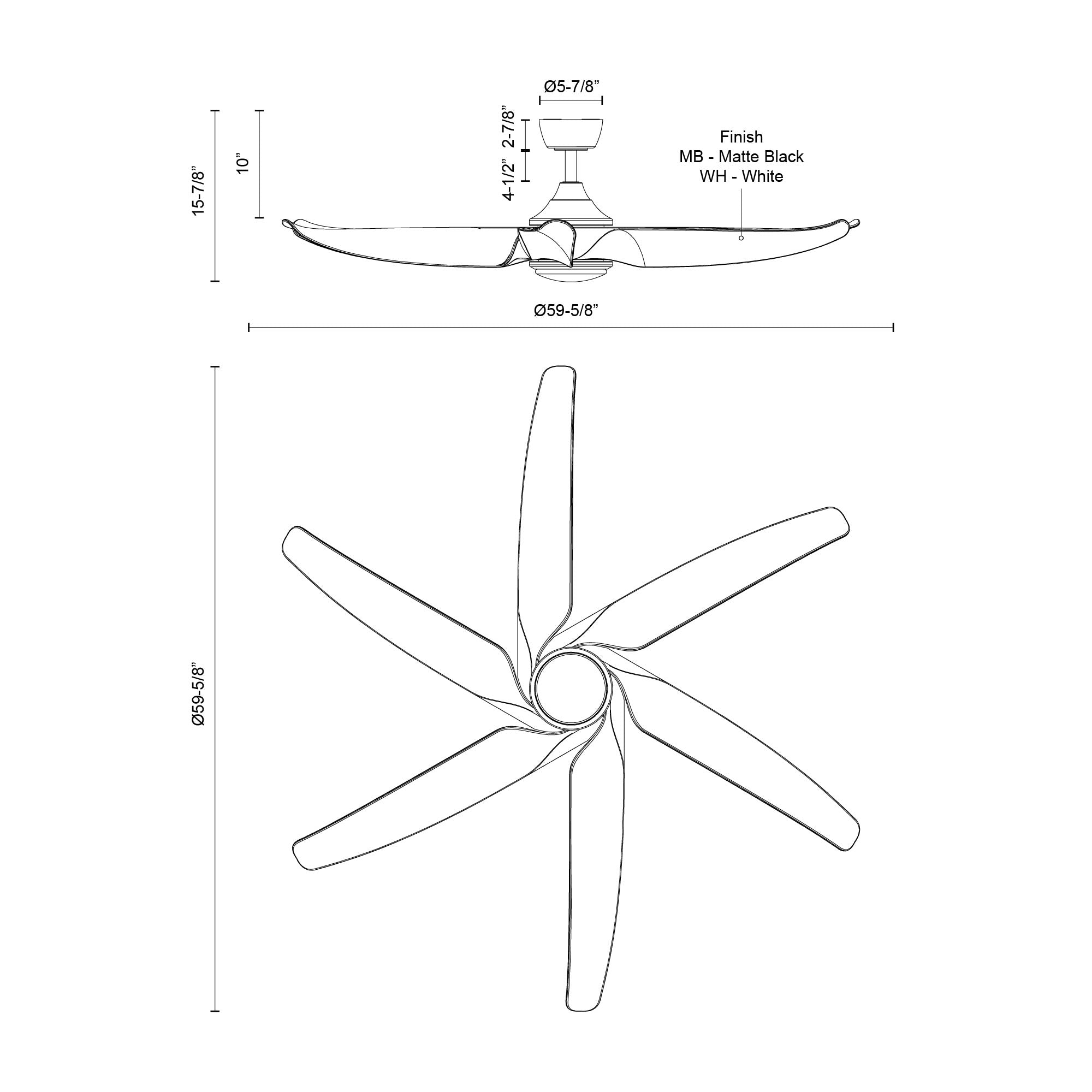 Coronado 60-in Matte Black Reversible DC LED Ceiling Fan