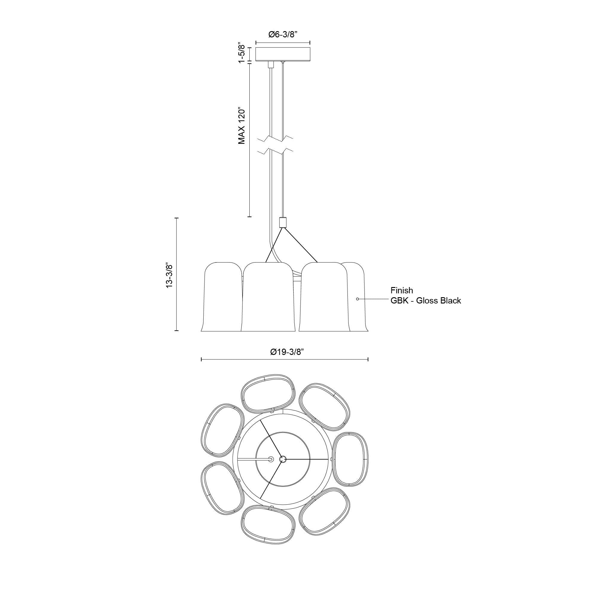 Bell 20-in Steel Chandelier