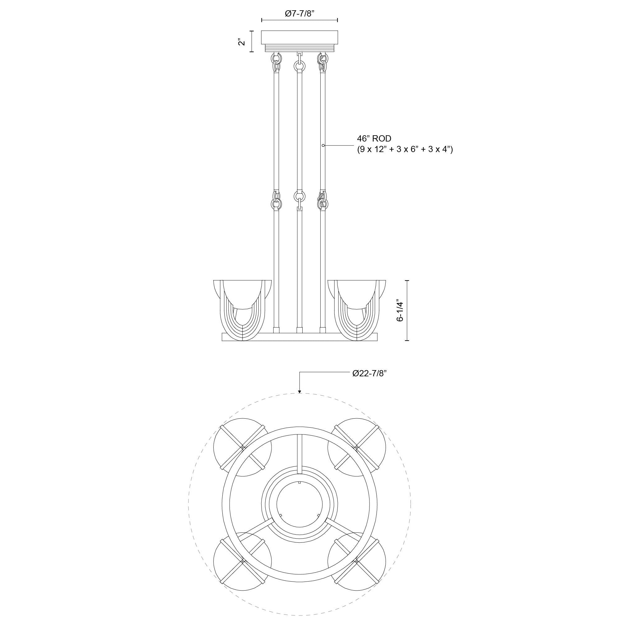 Colette 23-in Steel Chandelier