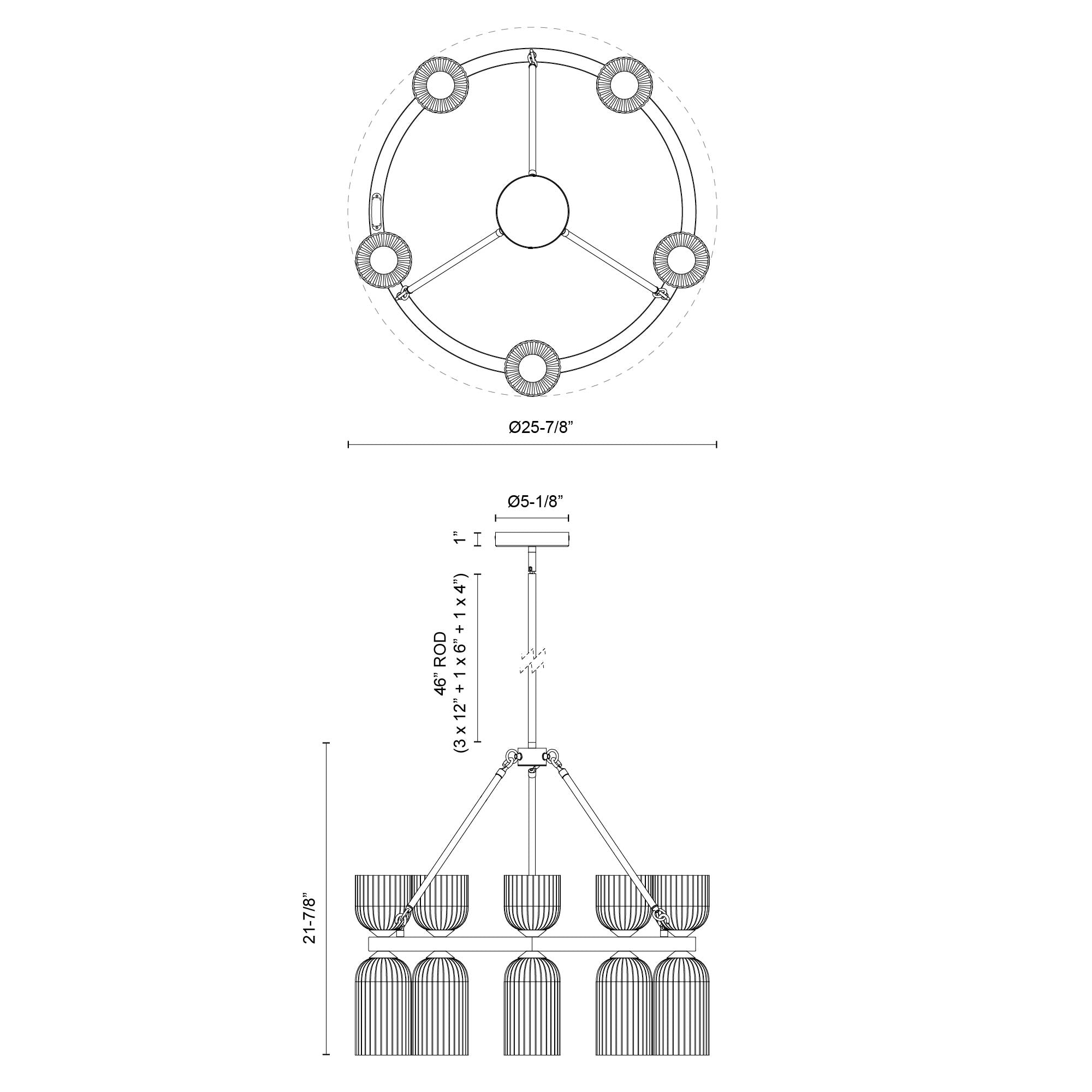 Nelly 26-in Steel Chandelier