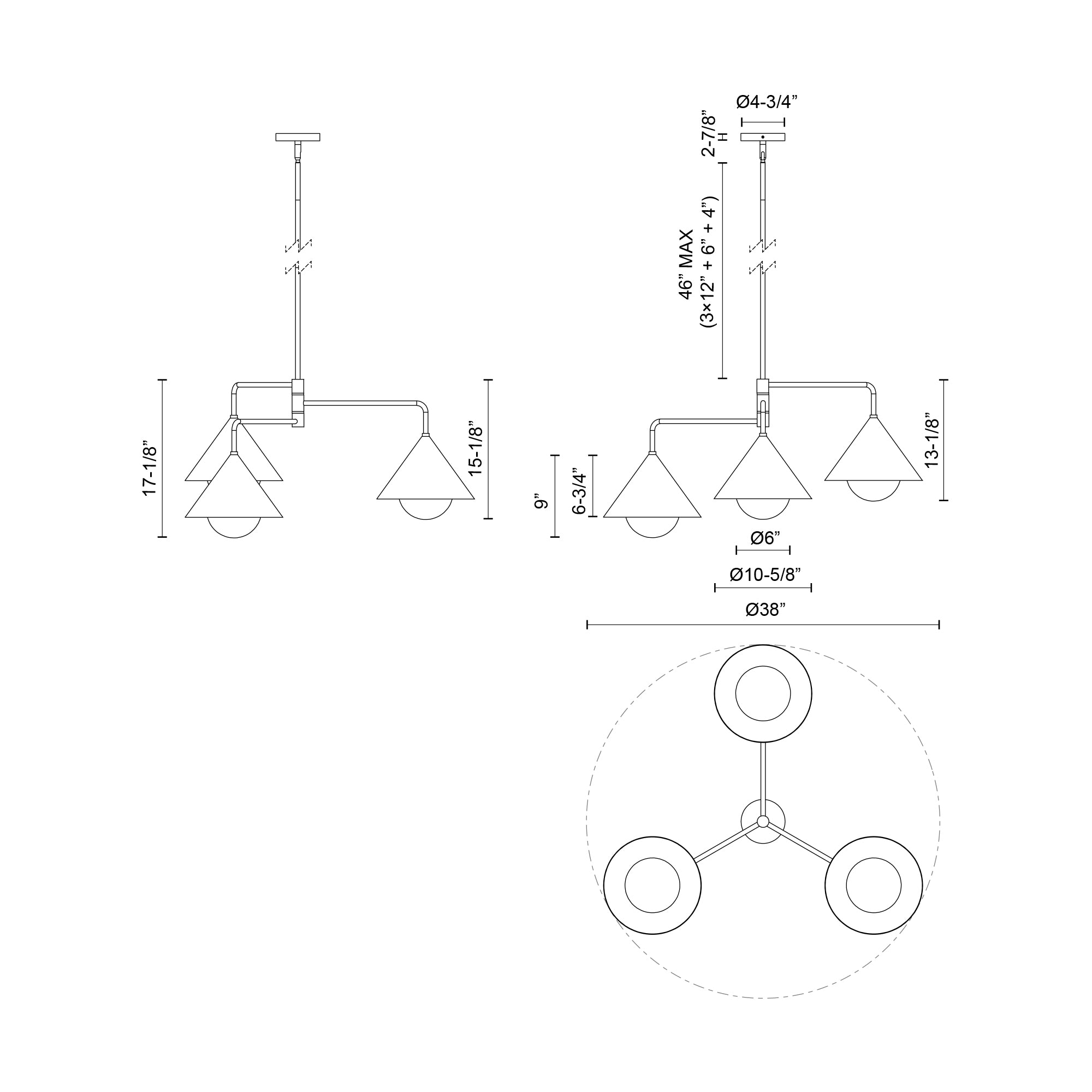Remy 38-in Steel Chandelier
