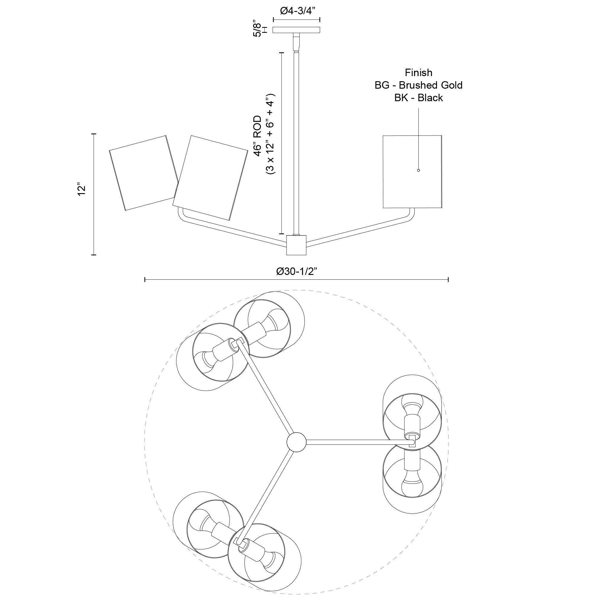 Keiko 30-in Aluminum Chandelier