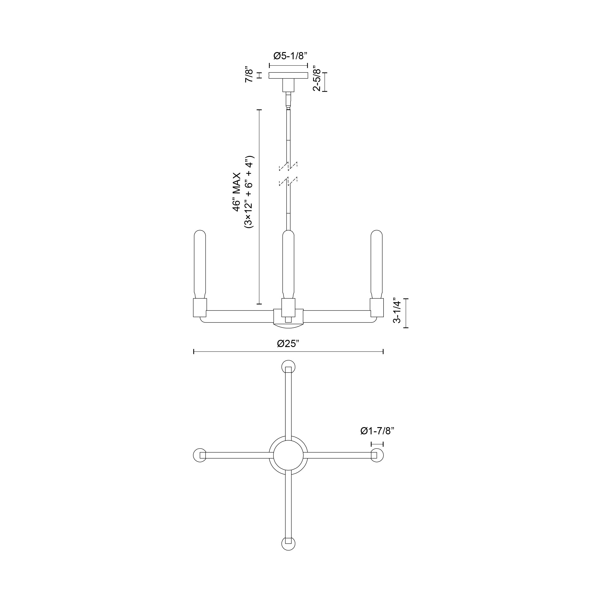 Claire 25-in Steel Chandelier