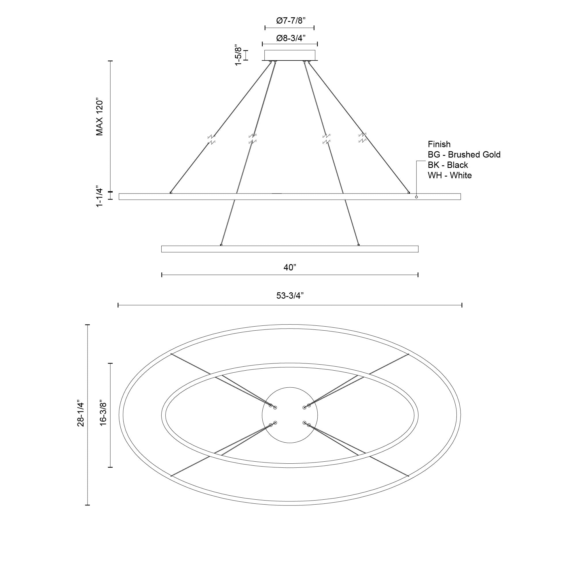 Ovale 2 Layer Aluminum Chandelier