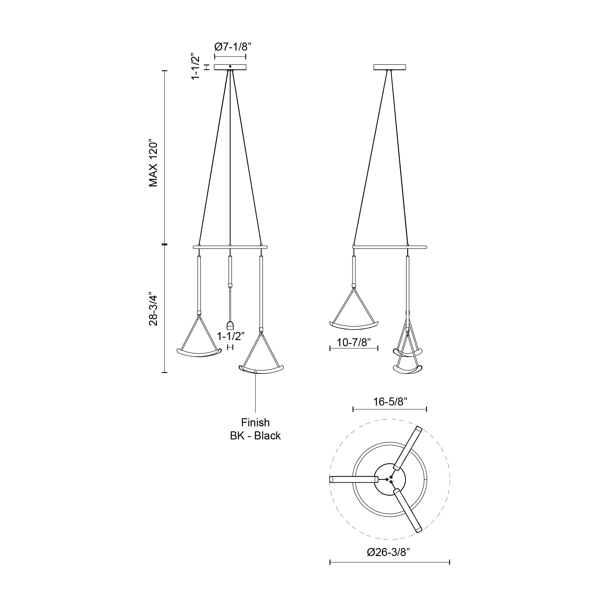 Mobil 27-in Aluminum Chandelier