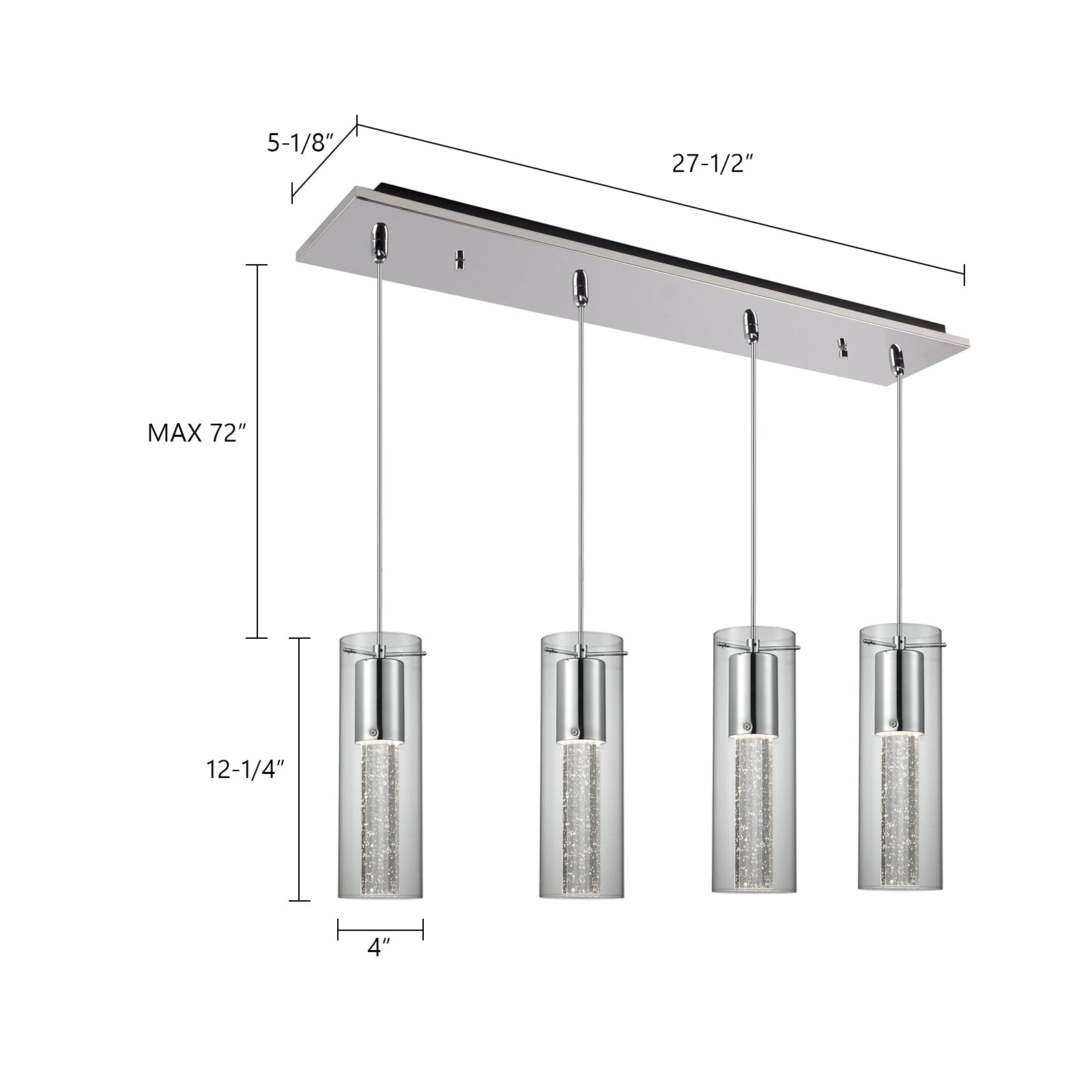 Champagne 25-in Steel Multi Pendant