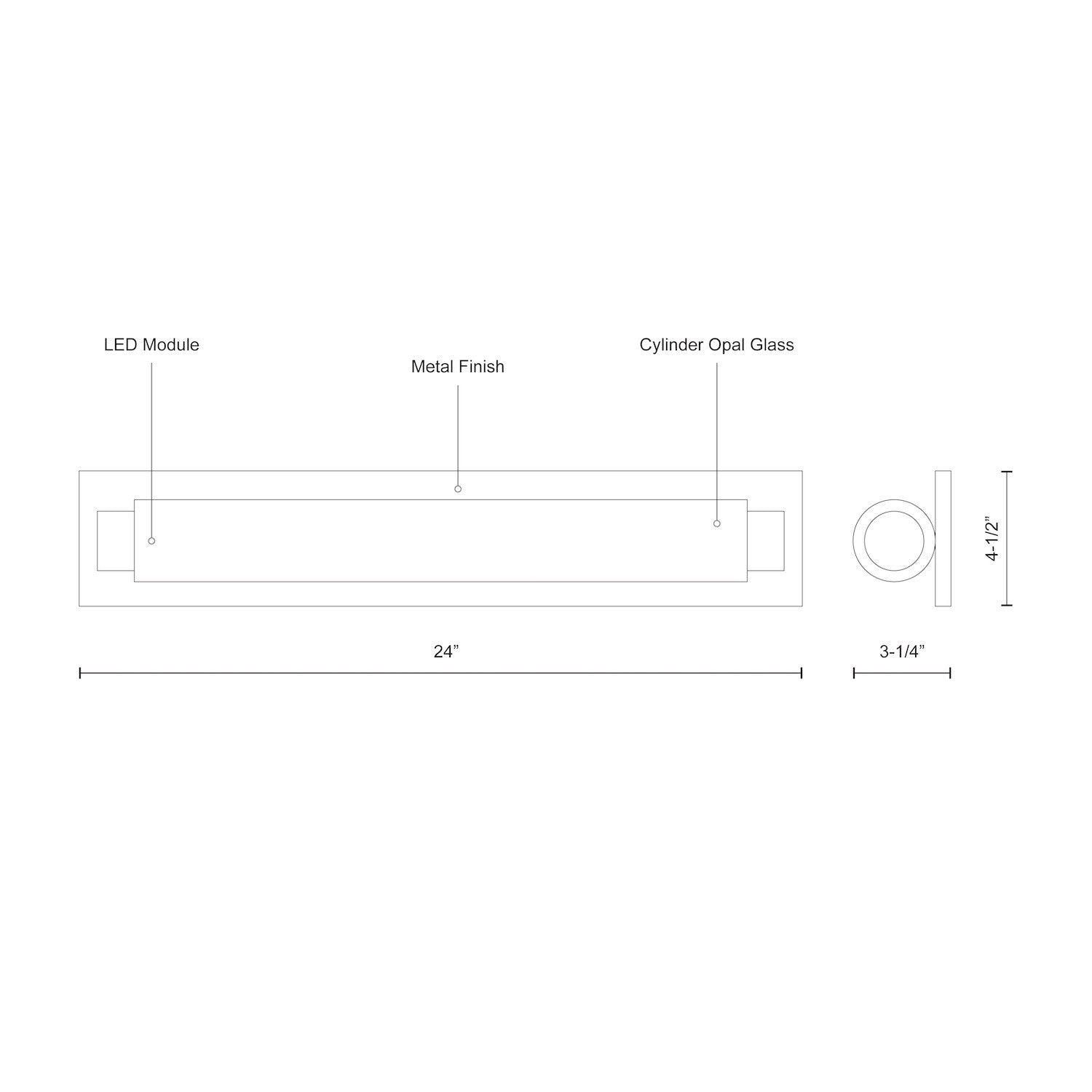 Charleston 24-in Steel Vanity Light