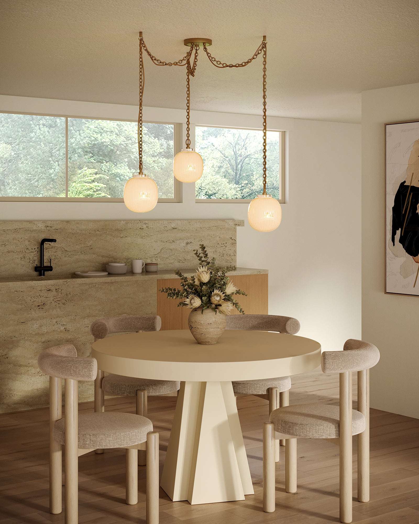 Cherise 7-in 3-Light Socket