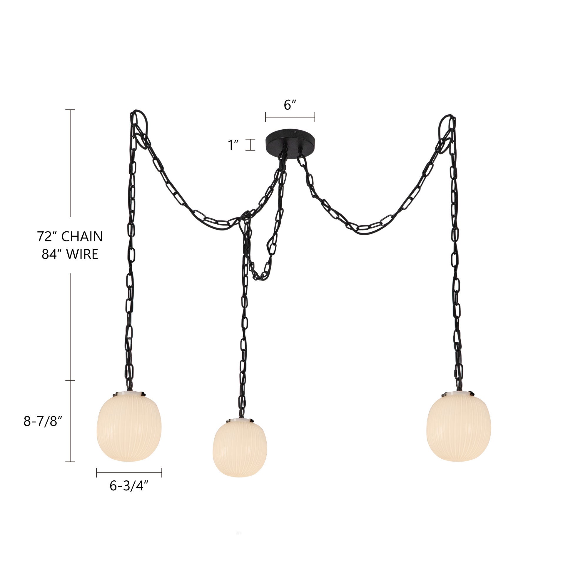Cherise 7-in 3-Light Socket