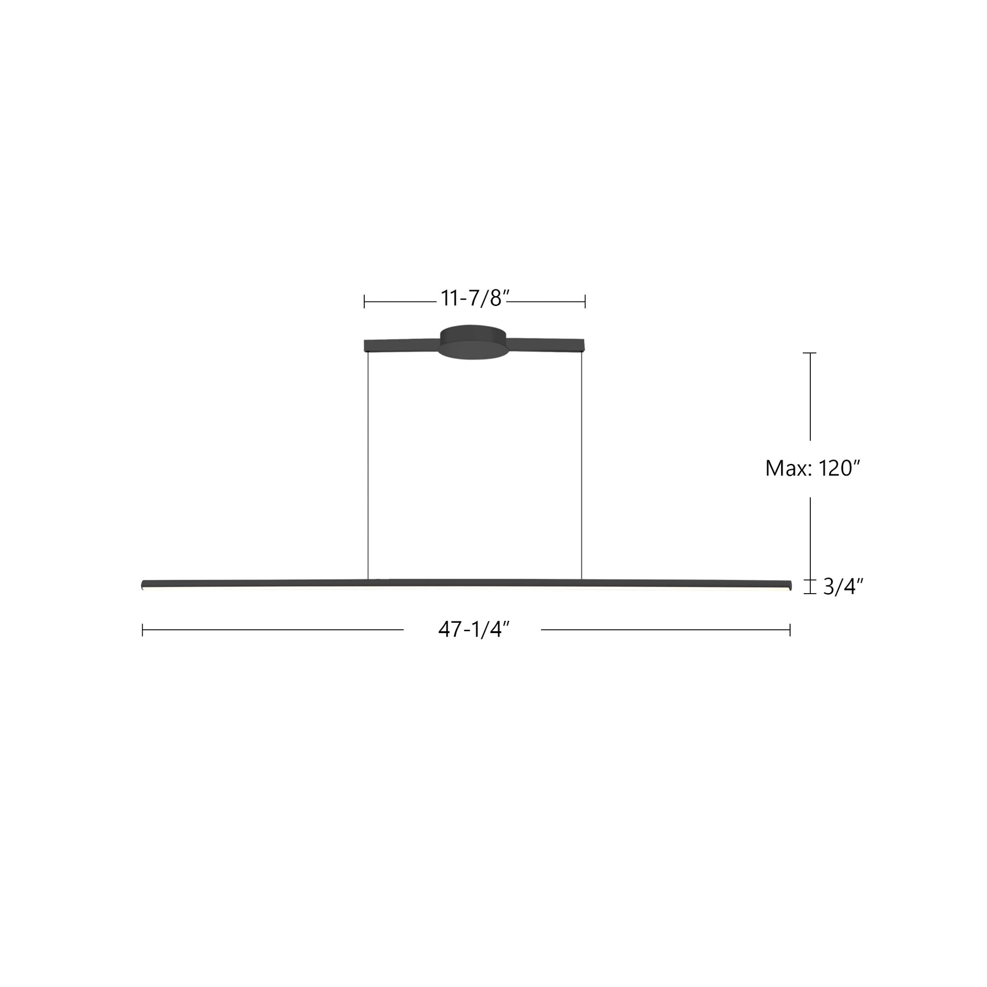 Chute 47-in Aluminum Linear Pendant
