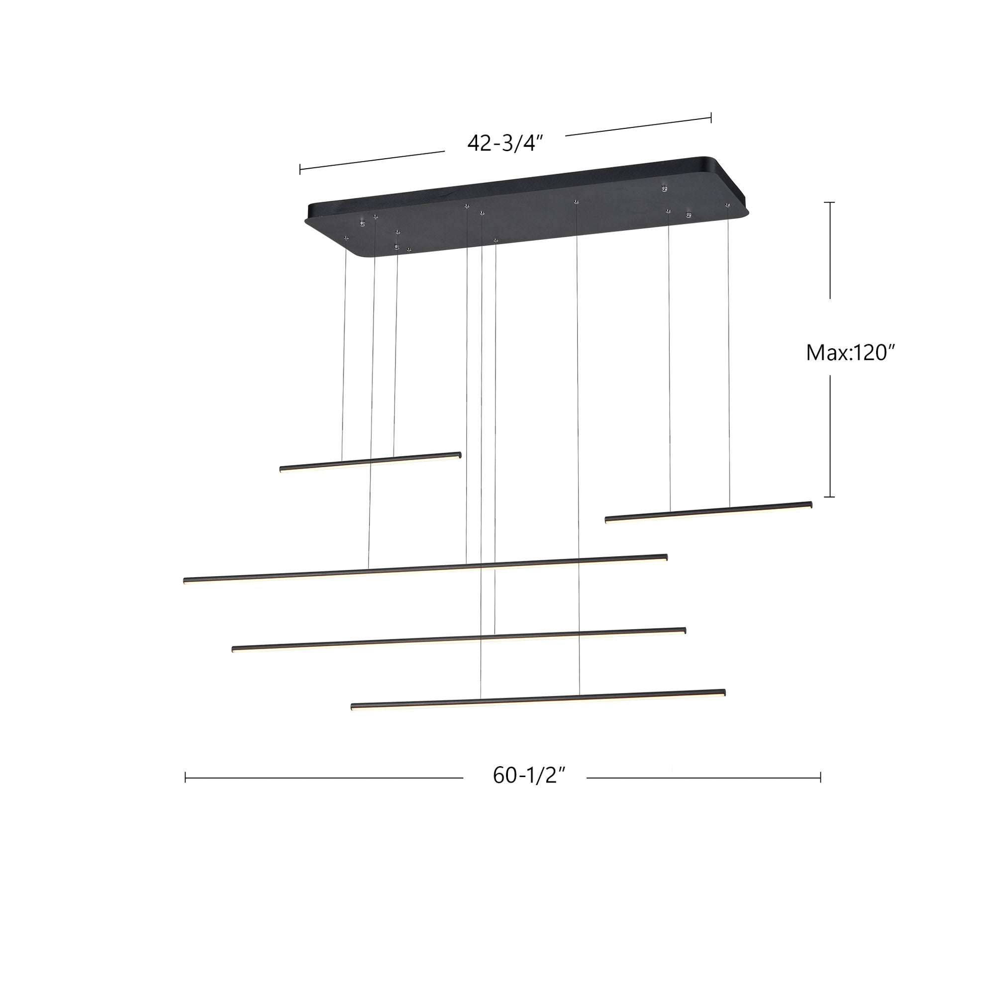 Chute Motion 60-in Aluminum Multi Pendant