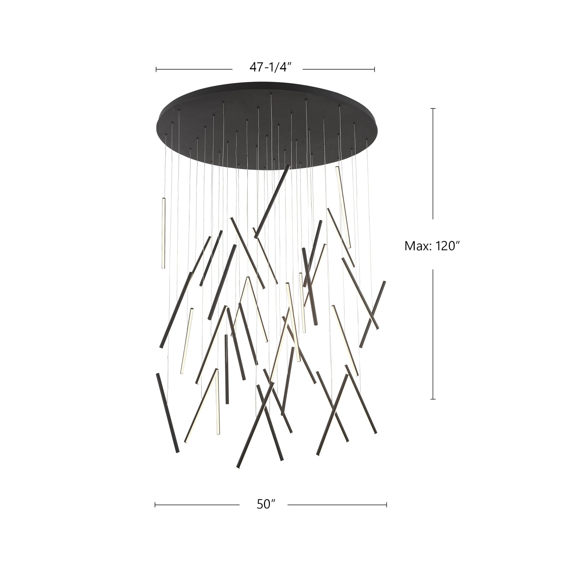 Chute 50-in Aluminum Multi Pendant