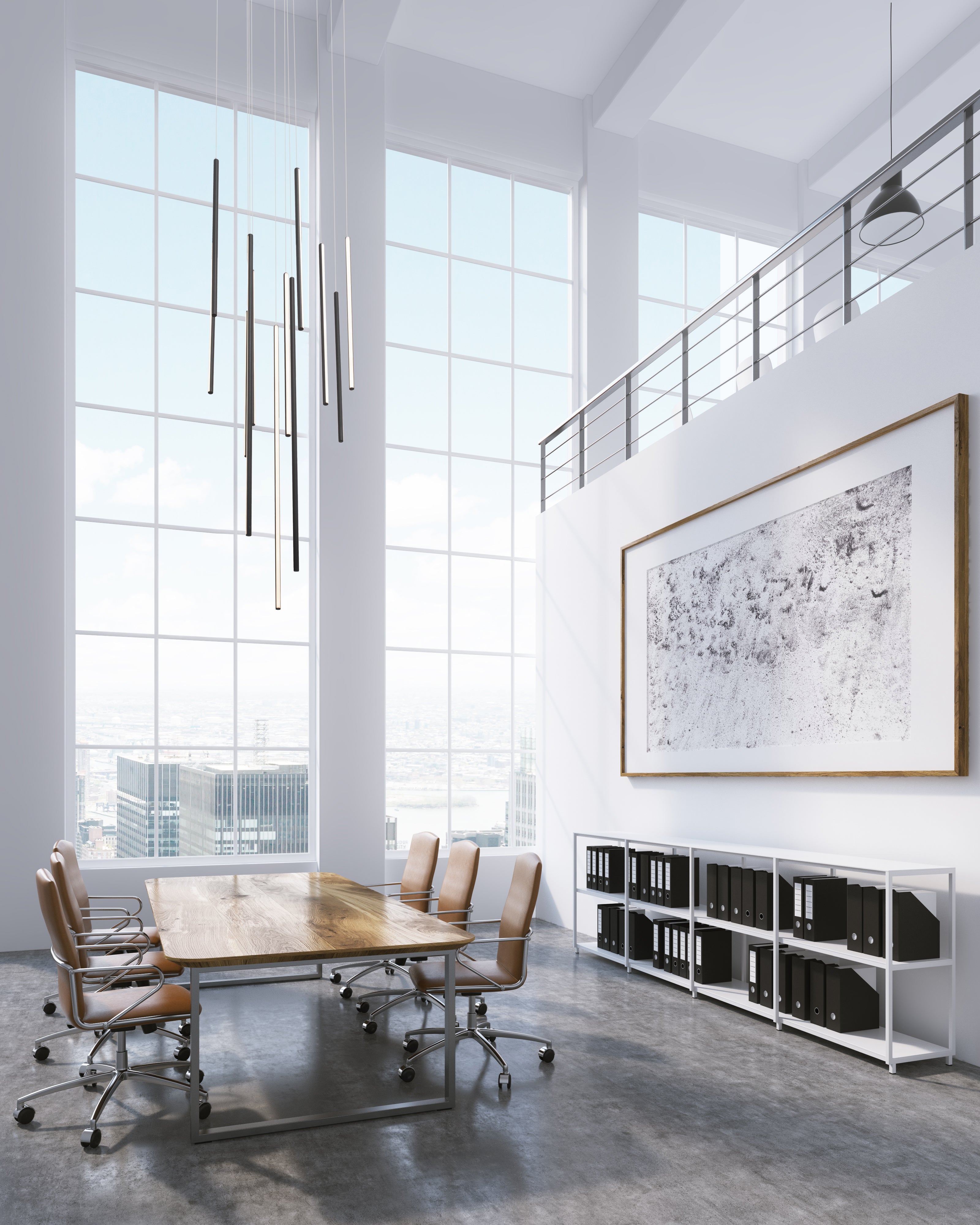 Chute 12 Head Aluminum Multi Pendant