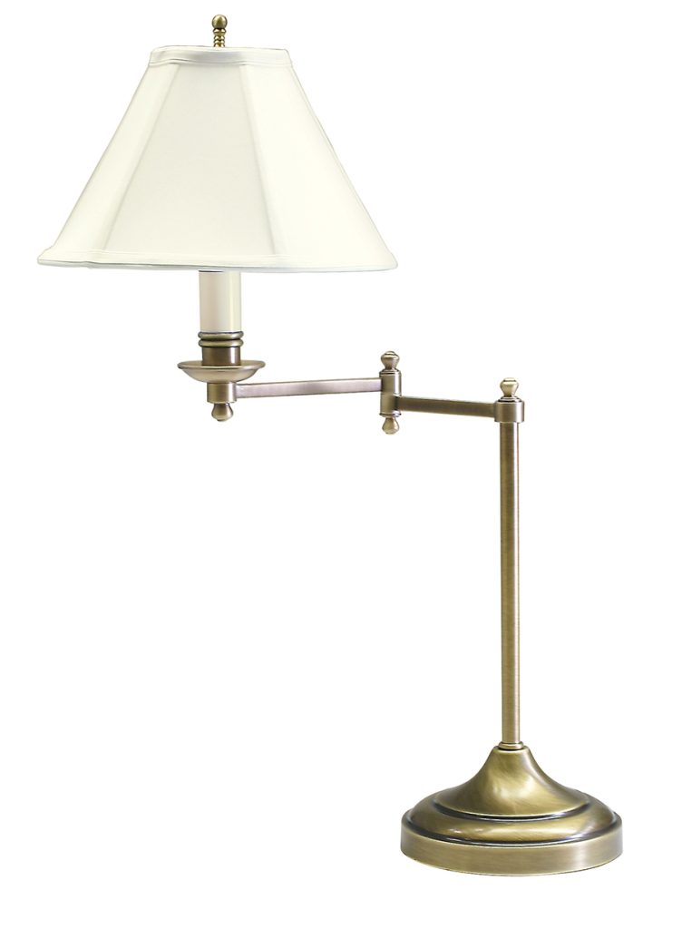 25-inch Club Antique Brass LED Table Lamp