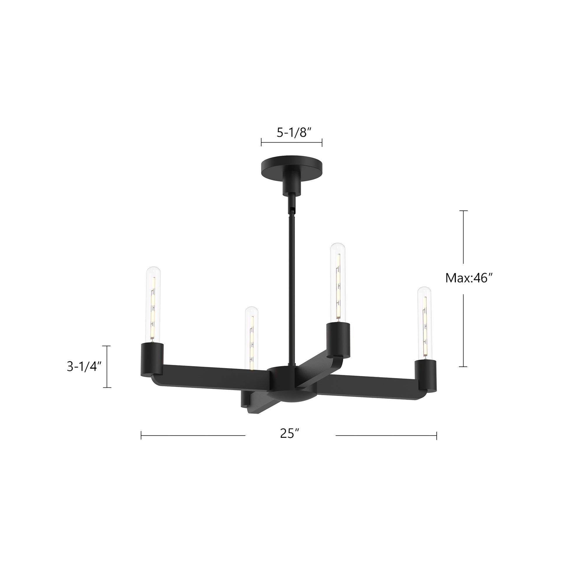 Claire 25-in Steel Chandelier