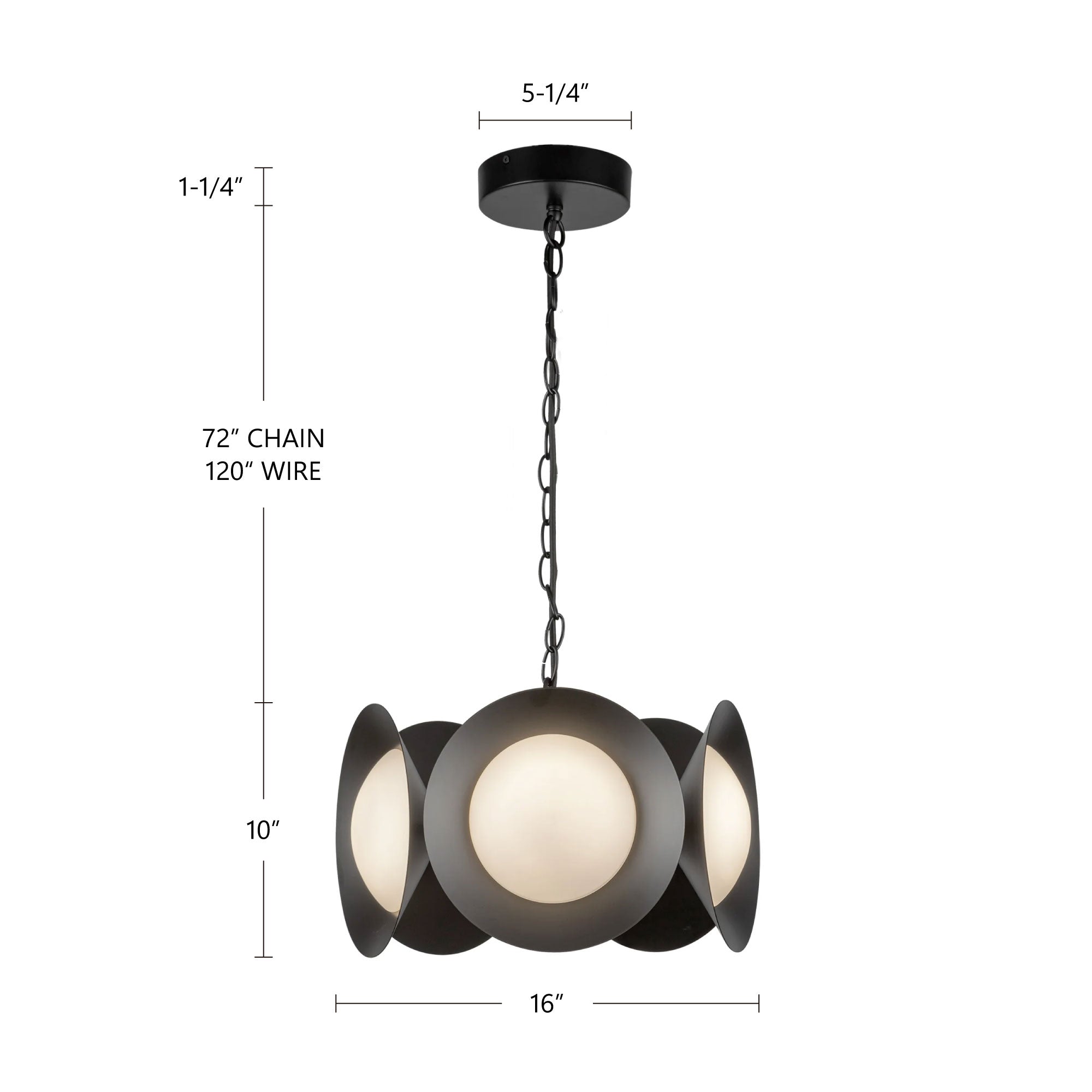Cleo 16-in Steel Chandelier