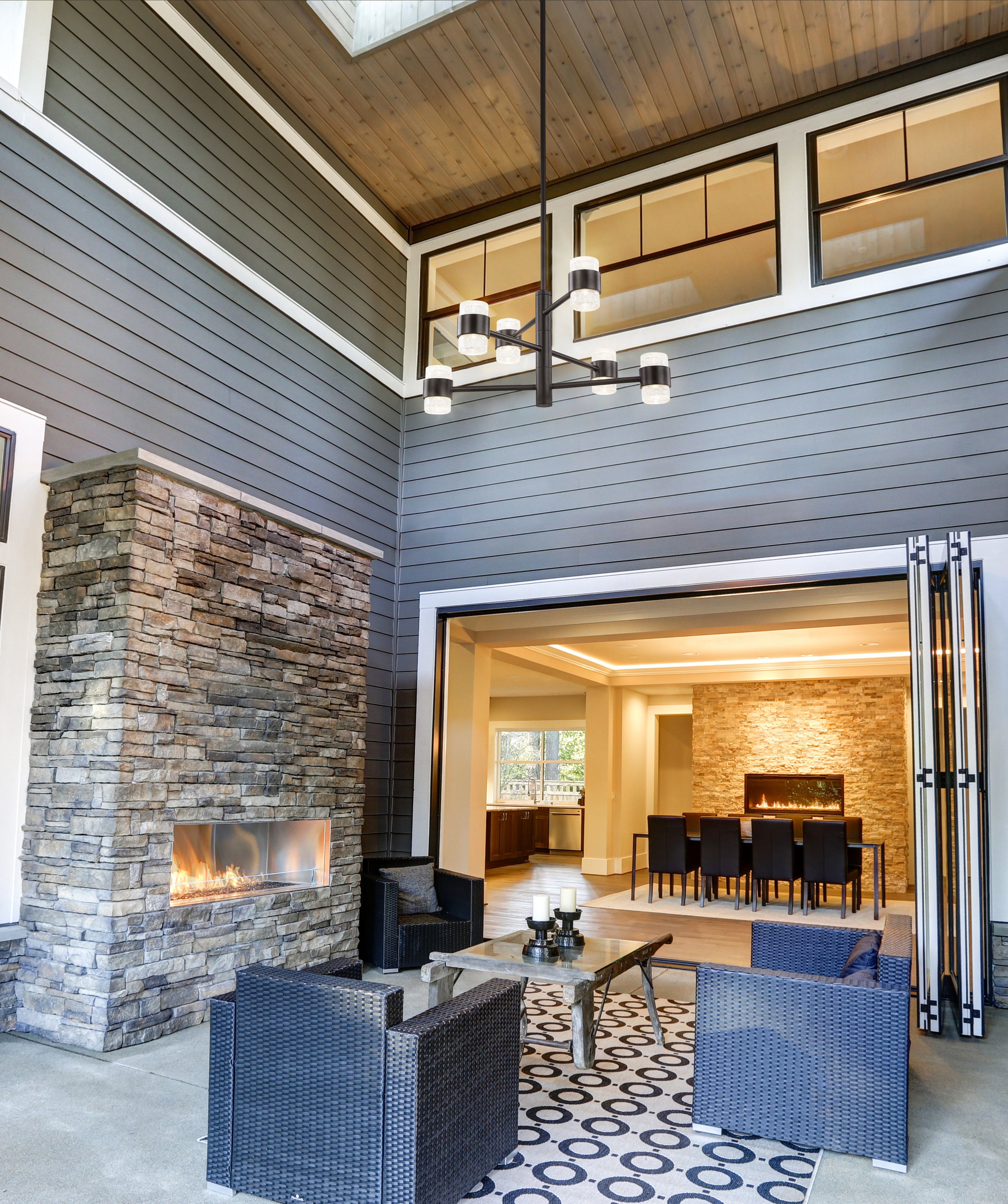 Copenhagen 24-in (3 Tier) Aluminum Outdoor Pendant