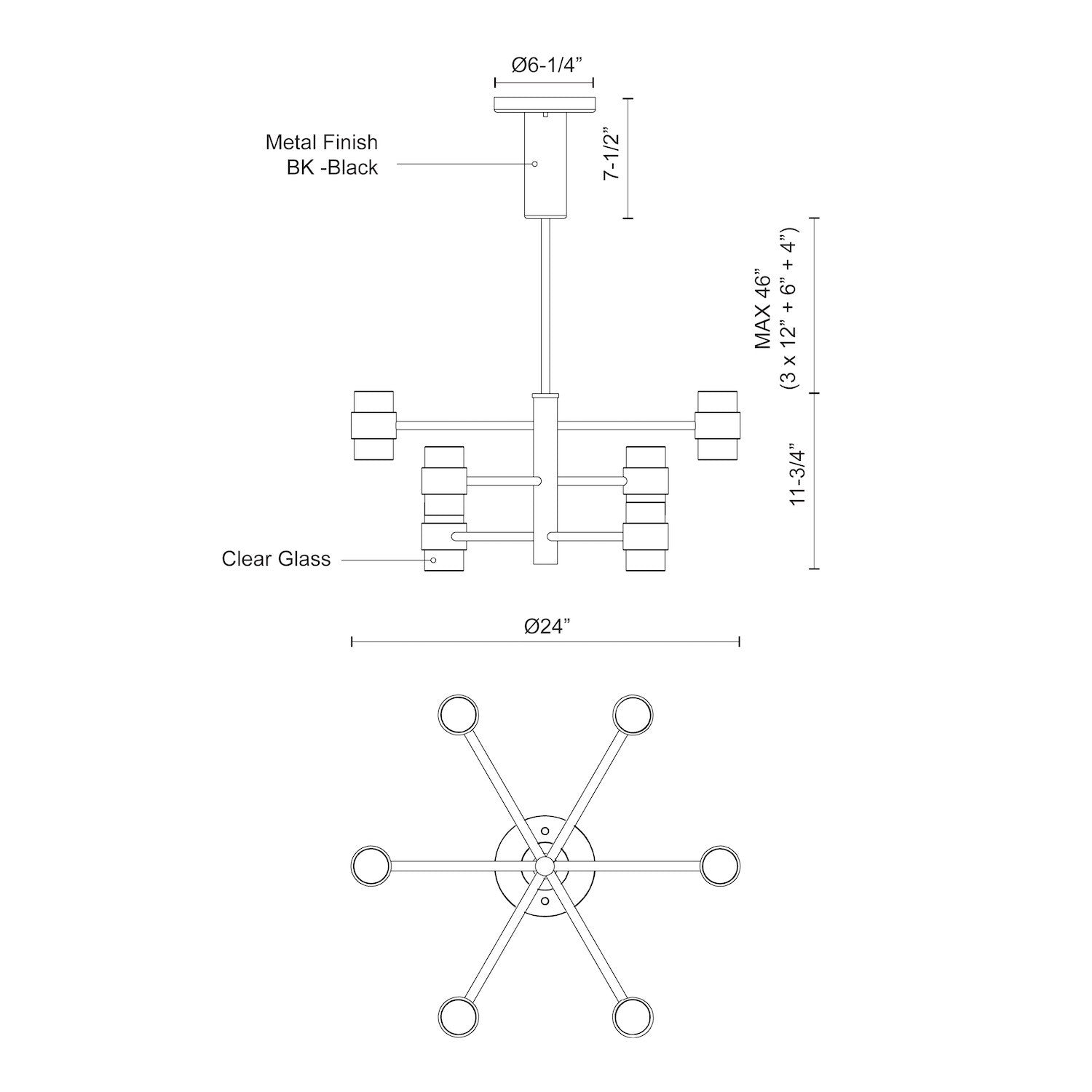 Copenhagen 24-in (3 Tier) Aluminum Outdoor Pendant