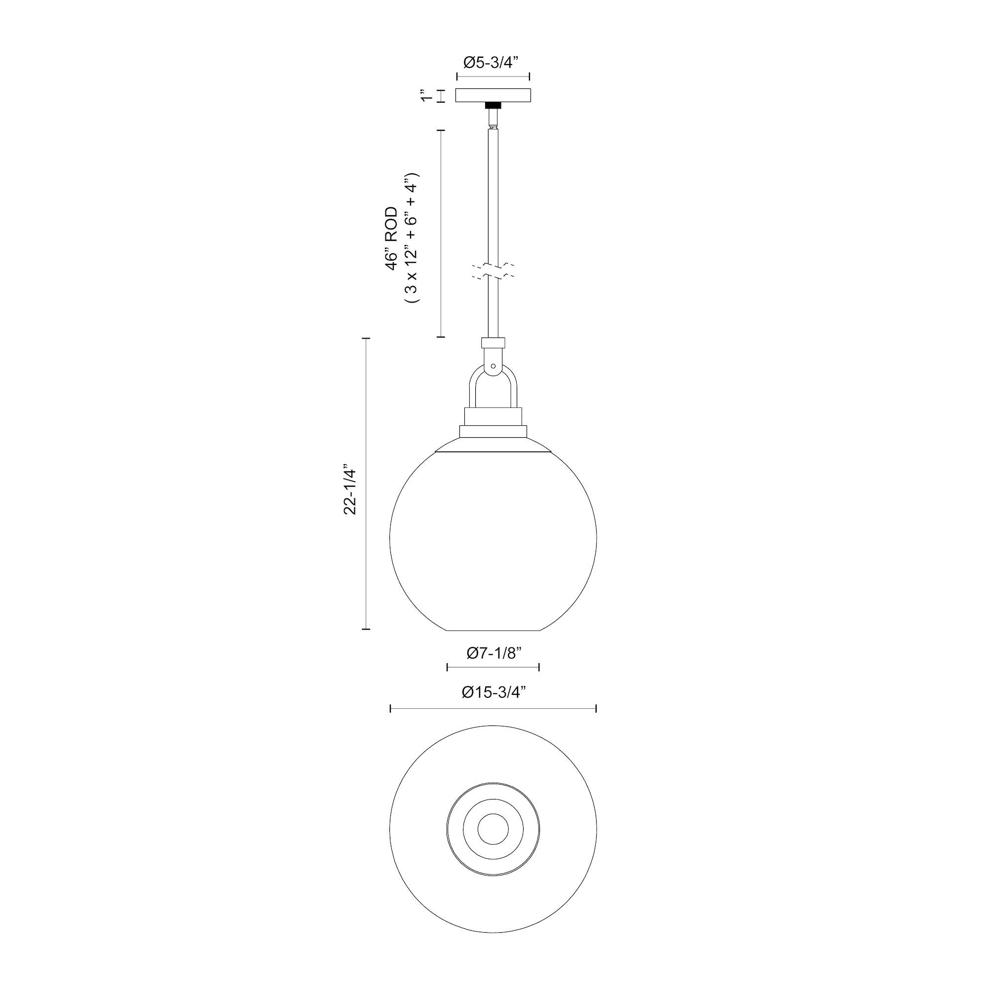 Copperfield 16-in Steel Pendant