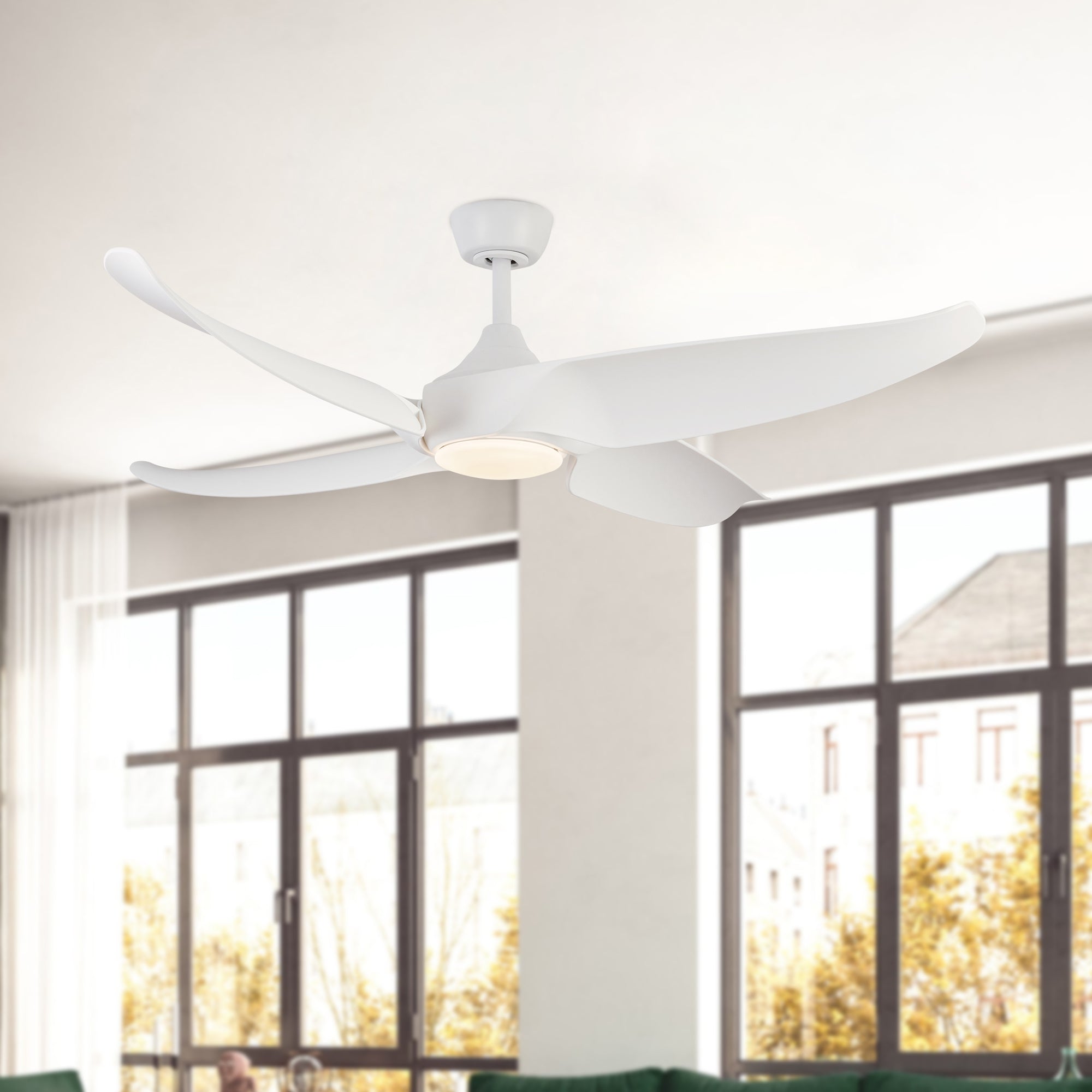 Coronado 56-in Matte White Reversible DC LED Ceiling Fan