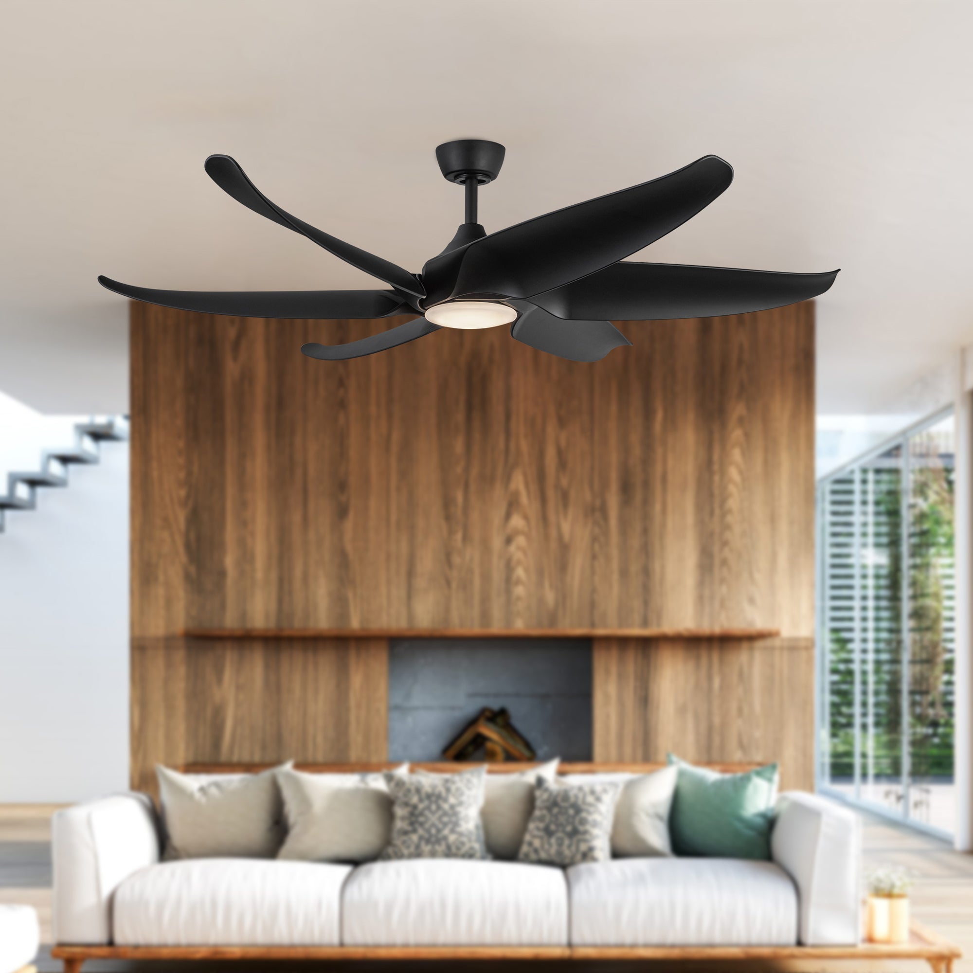 Coronado 60-in Matte Black Reversible DC LED Ceiling Fan