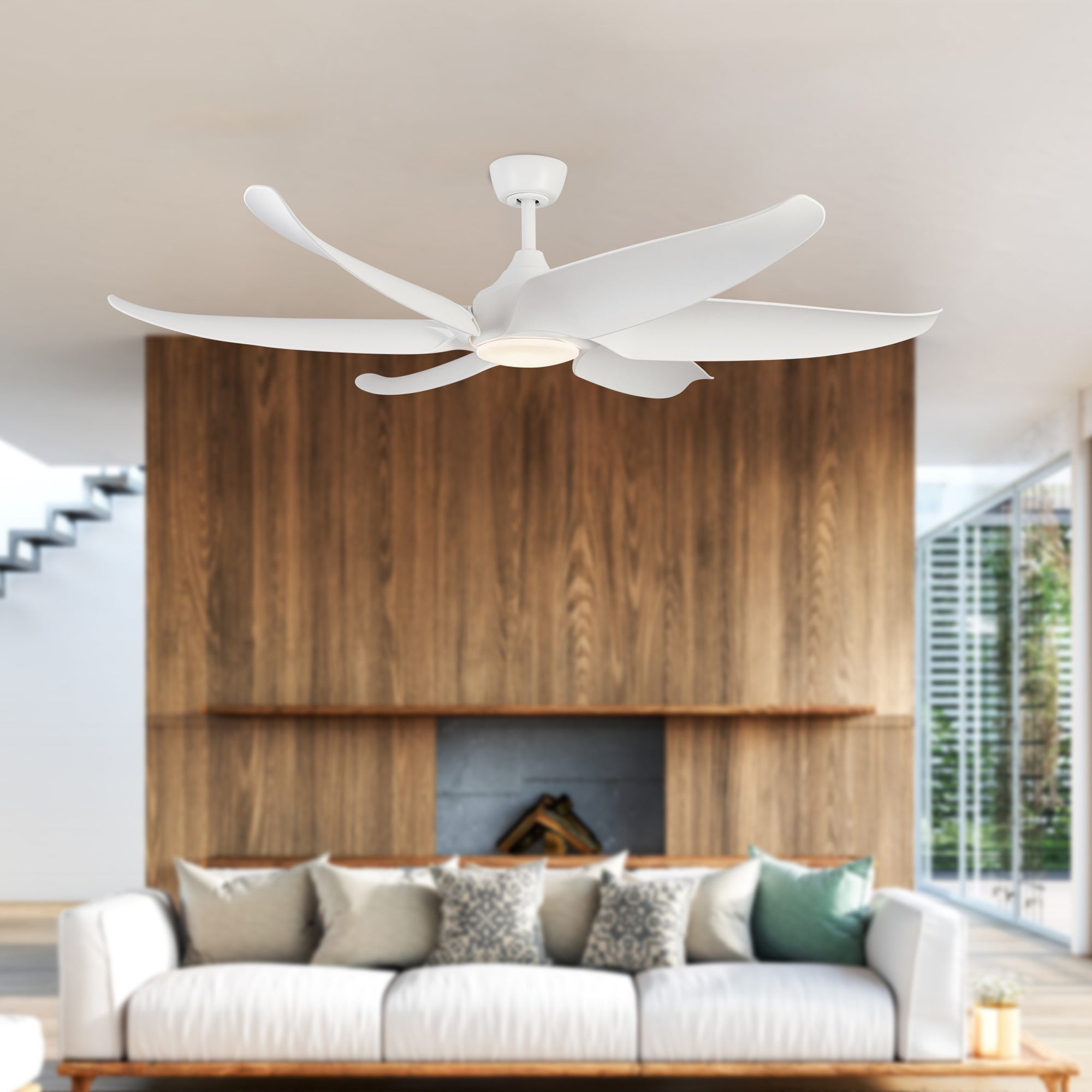 Coronado 60-in Matte White Reversible DC LED Ceiling Fan