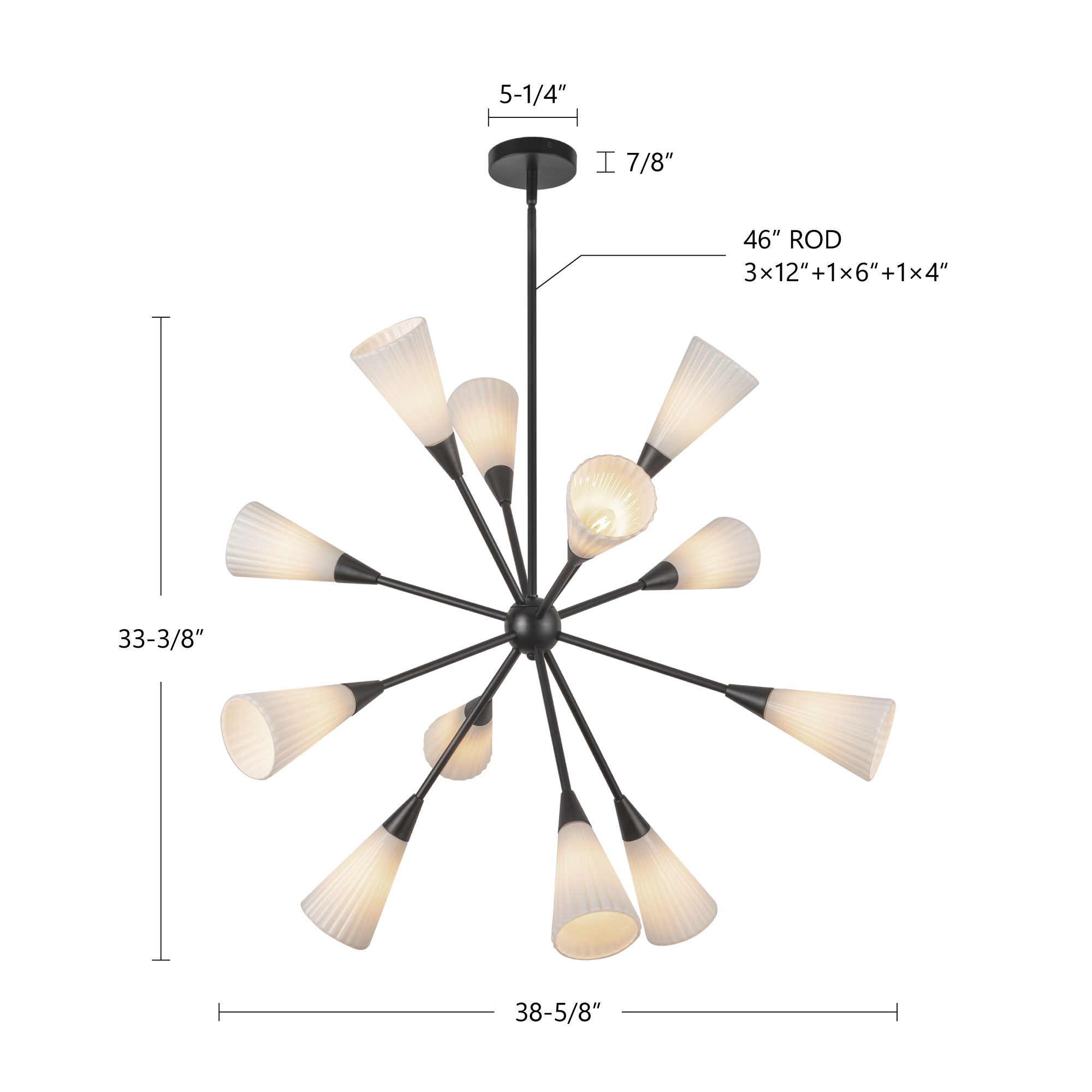 Cosmo 39-in Steel Chandelier
